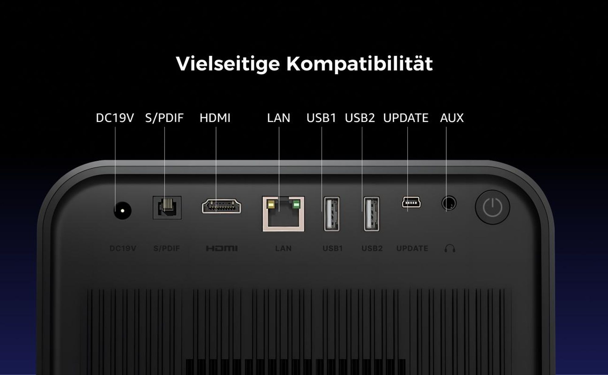 Ultimea Beamer 4k, Poseidon E100 DLP Projektor, 1800 ANSI-Lumen mit Google TV