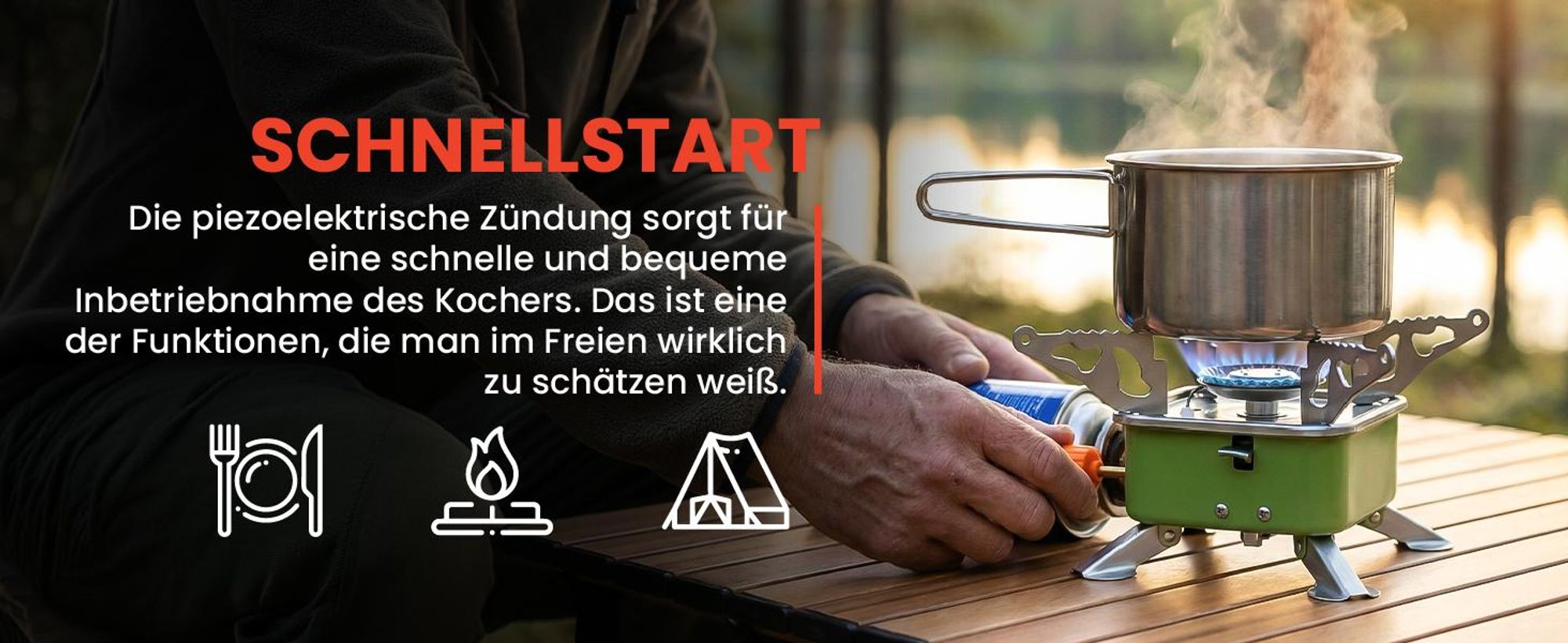 Gaskocher Campingkocher Klein für Kartuschen Gasflasche Tragbarer
