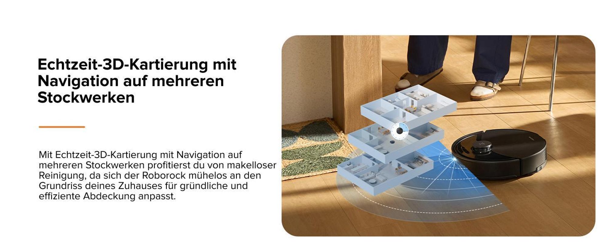 roborock Q5 Pro Staubsauger Roboter 5500Pa mit wischfunktion, saugroboter wischroboter mit DuoRoller-Bürste, PreciSense-LiDAR-Navigation, 3D Mapping