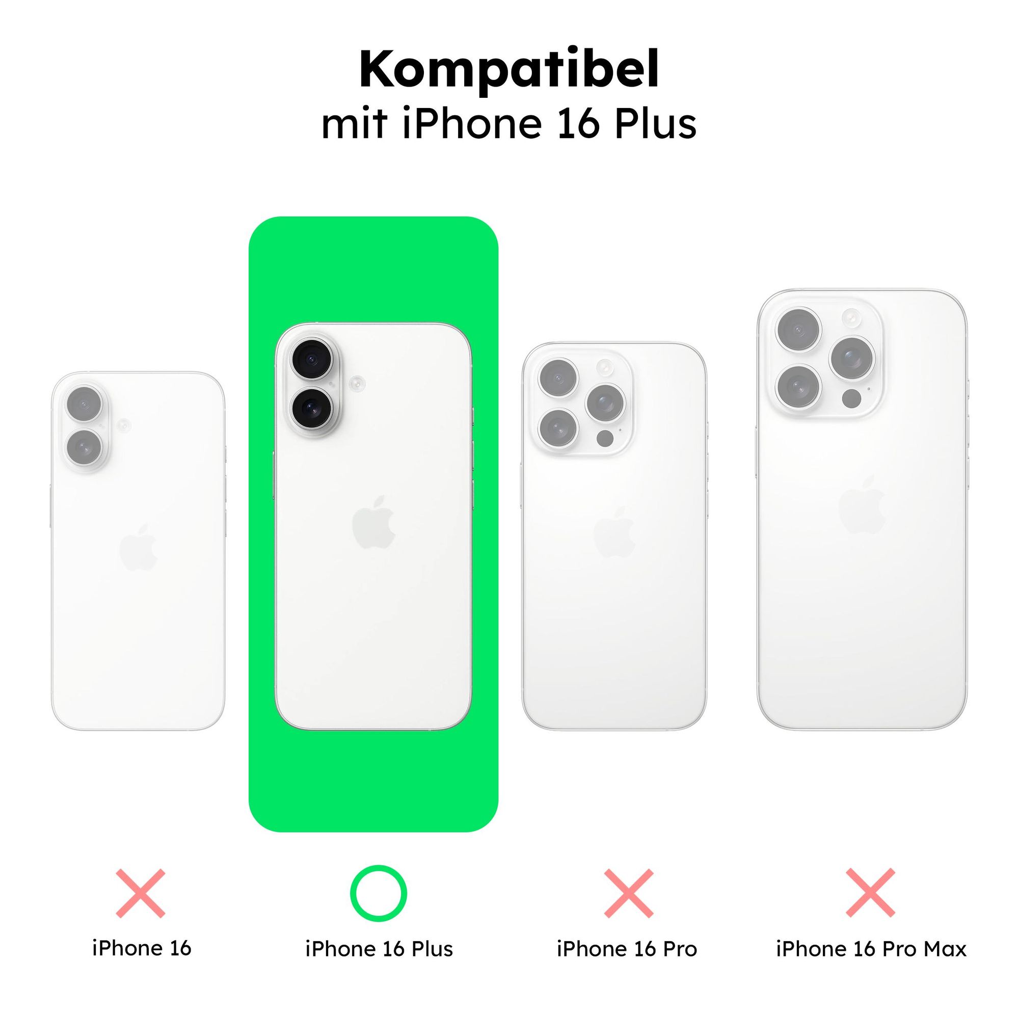 alkaya. LUCID kompatibel mit MagSafe iPhone 16 Plus Schutzhülle, Handyhülle, Silikonhülle - Transparent