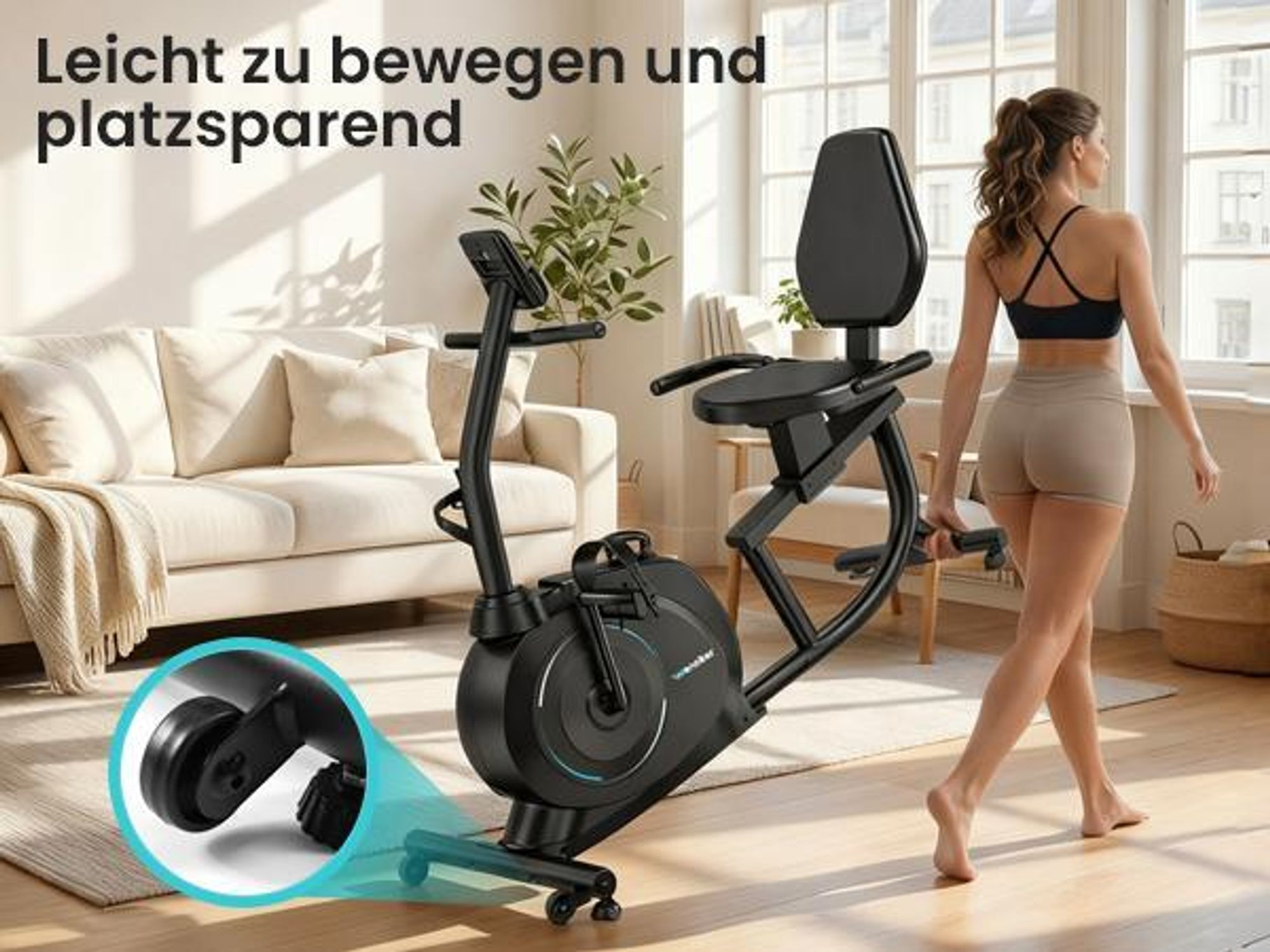 Wenoker Liege-Heimtrainer – 16 Magnet-Widerstandsstufen, Pulsmessung, LCD, verstellbare Rückenlehne, leiser Betrieb der ideale Heimtrainer für Zuhause