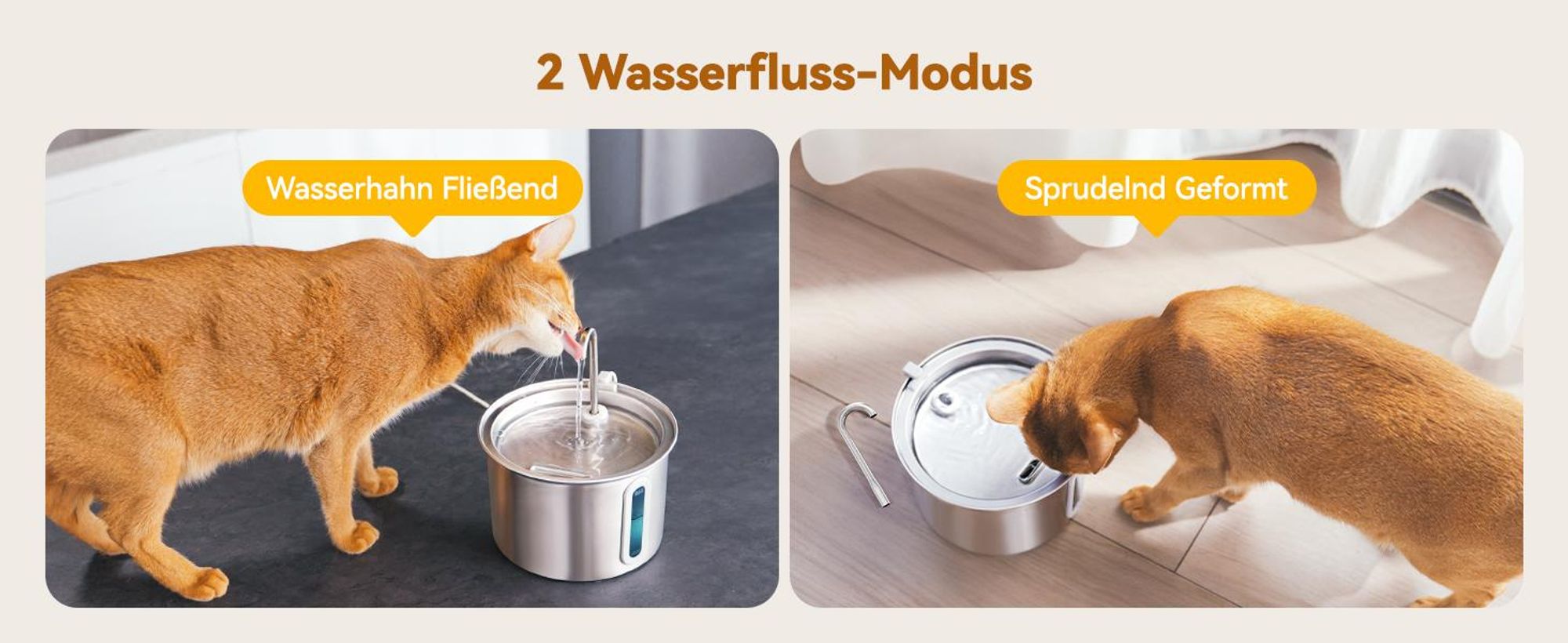 Oneisall – Katzenbrunnen Edelstahl, 2L, Trinkbrunnen für Katzen