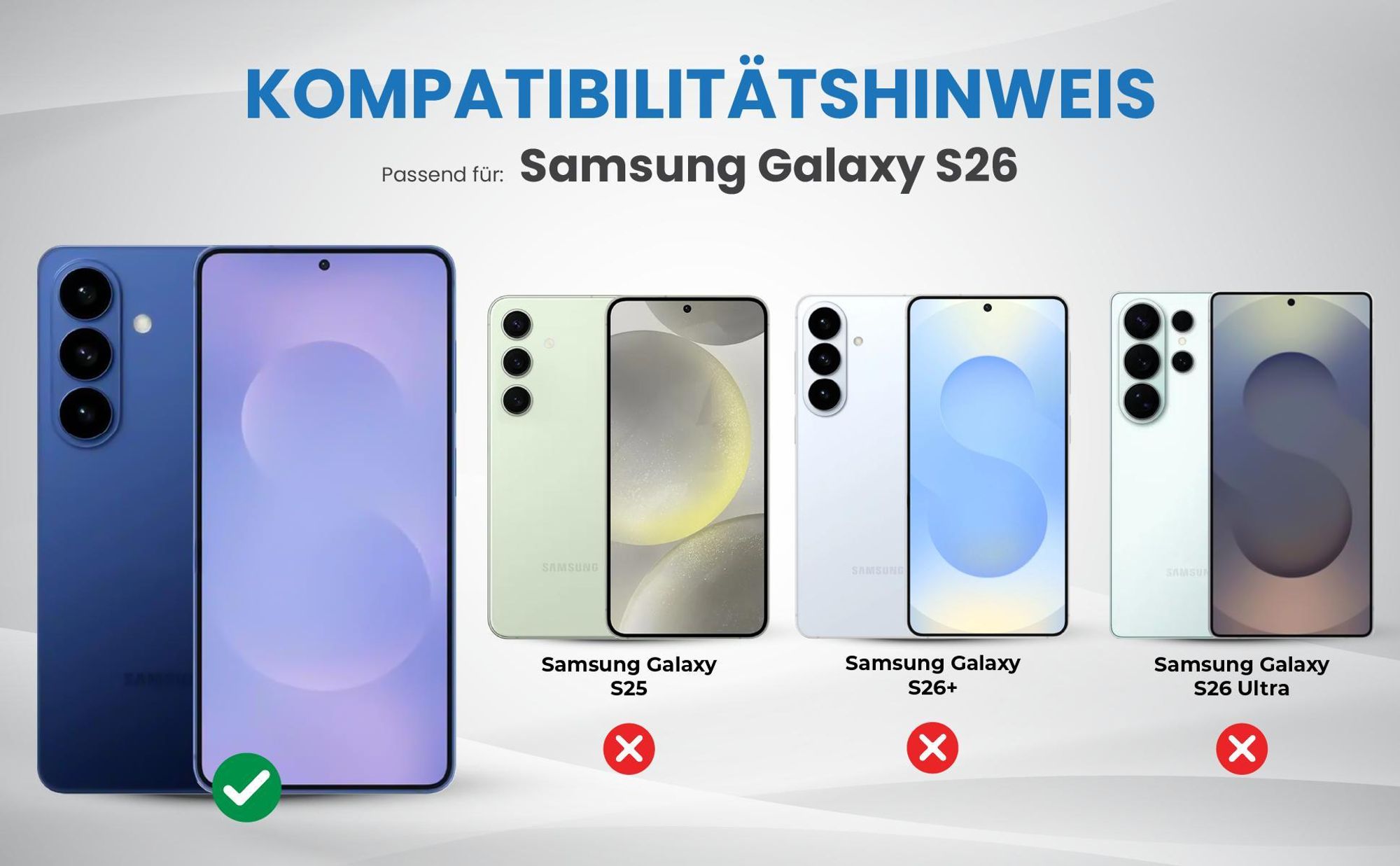Kompatibilitätshinweise Hülle für Samsung Galaxy S26