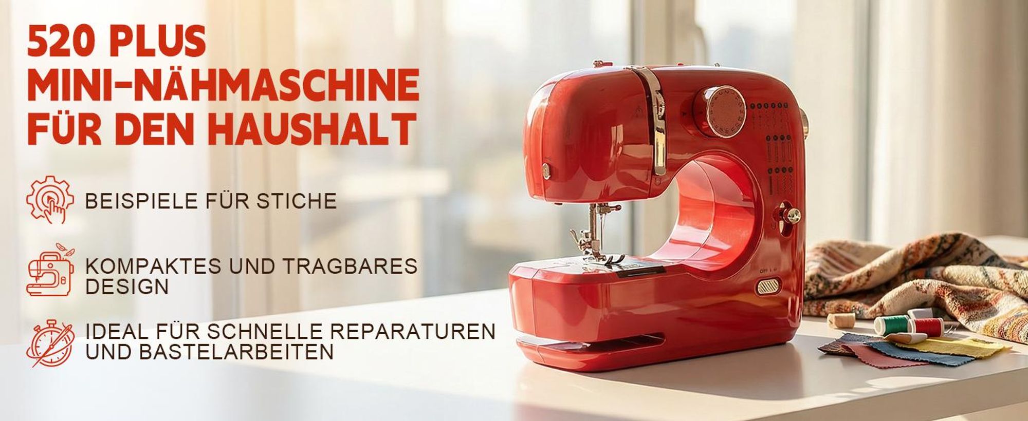 Einfache Nähmaschine für Anfänger mit 16 Stichen, Twin-Nadel, Rückwärtsnähen, automatischem Spulen, Fußpedale, Tragbare Elektrische Nähmaschinen