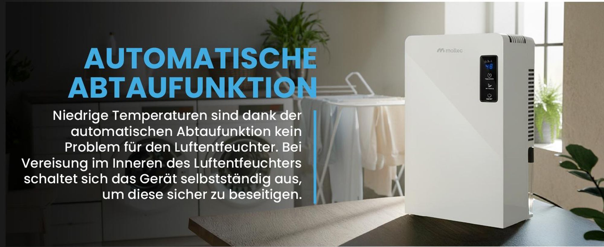 Luftentfeuchter elektrisch Lufttrockner mit Timer Weiss
