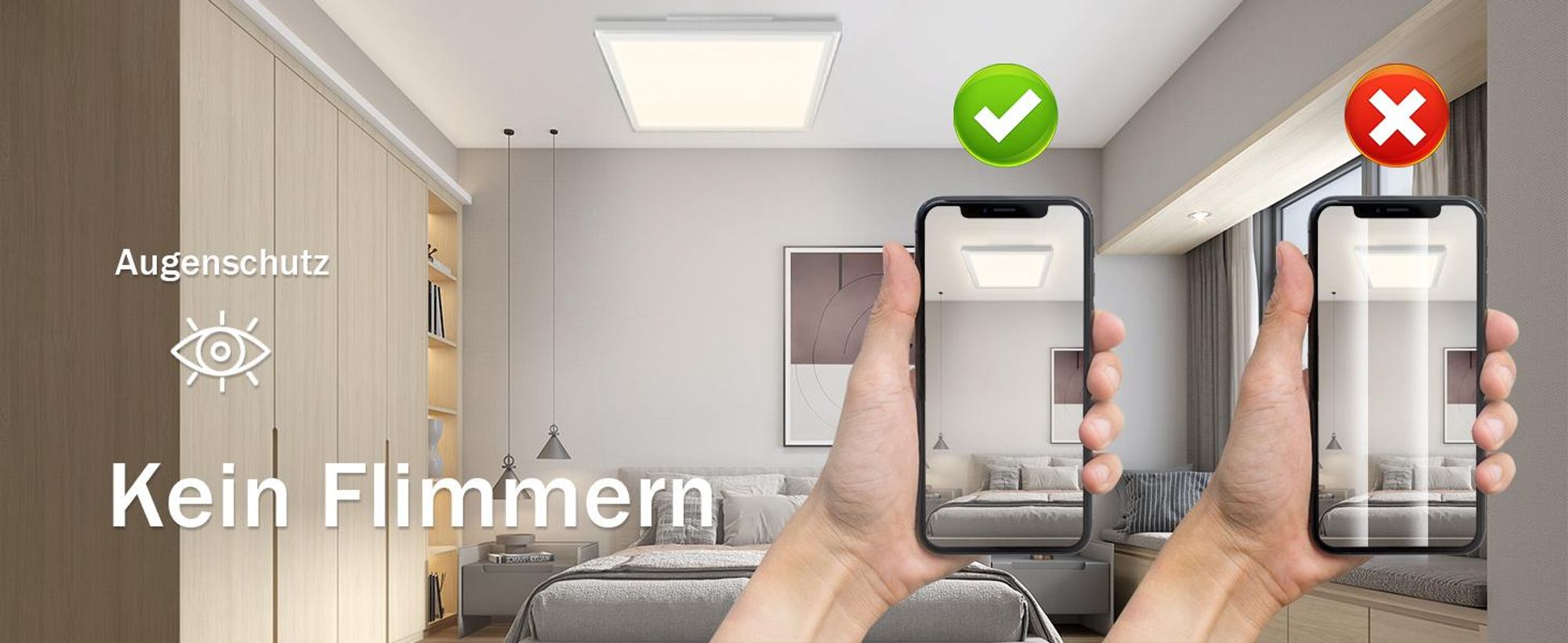 ZMH LED Deckenleuchte Weiß Dimmbar mit Fernbedienung RGB Farbwechsel Deckenlmape Deckenbeleuchtung für Wohnzimmer Schlafzimmer Küche Kinderzimmer