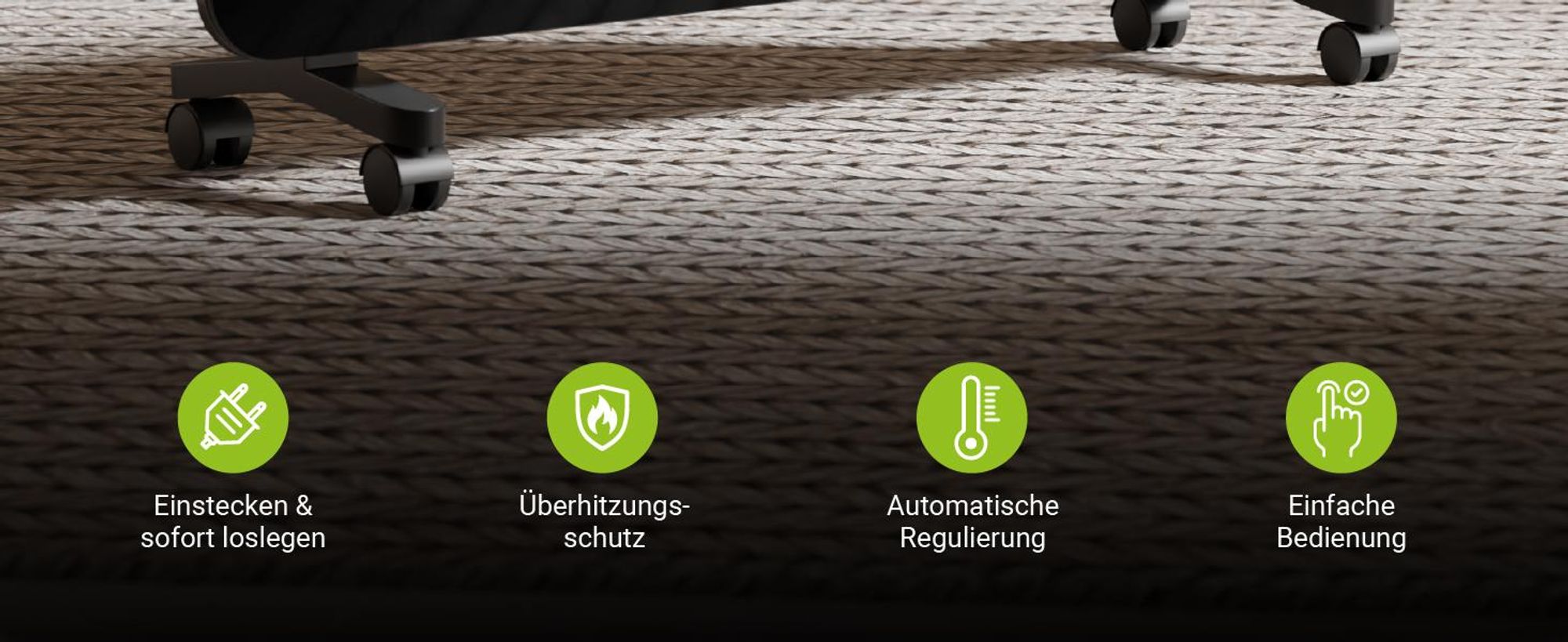 Juskys Glasheizung 2000W – Elektroheizung, Wand- & Standgerät, App & Fernbedienung
