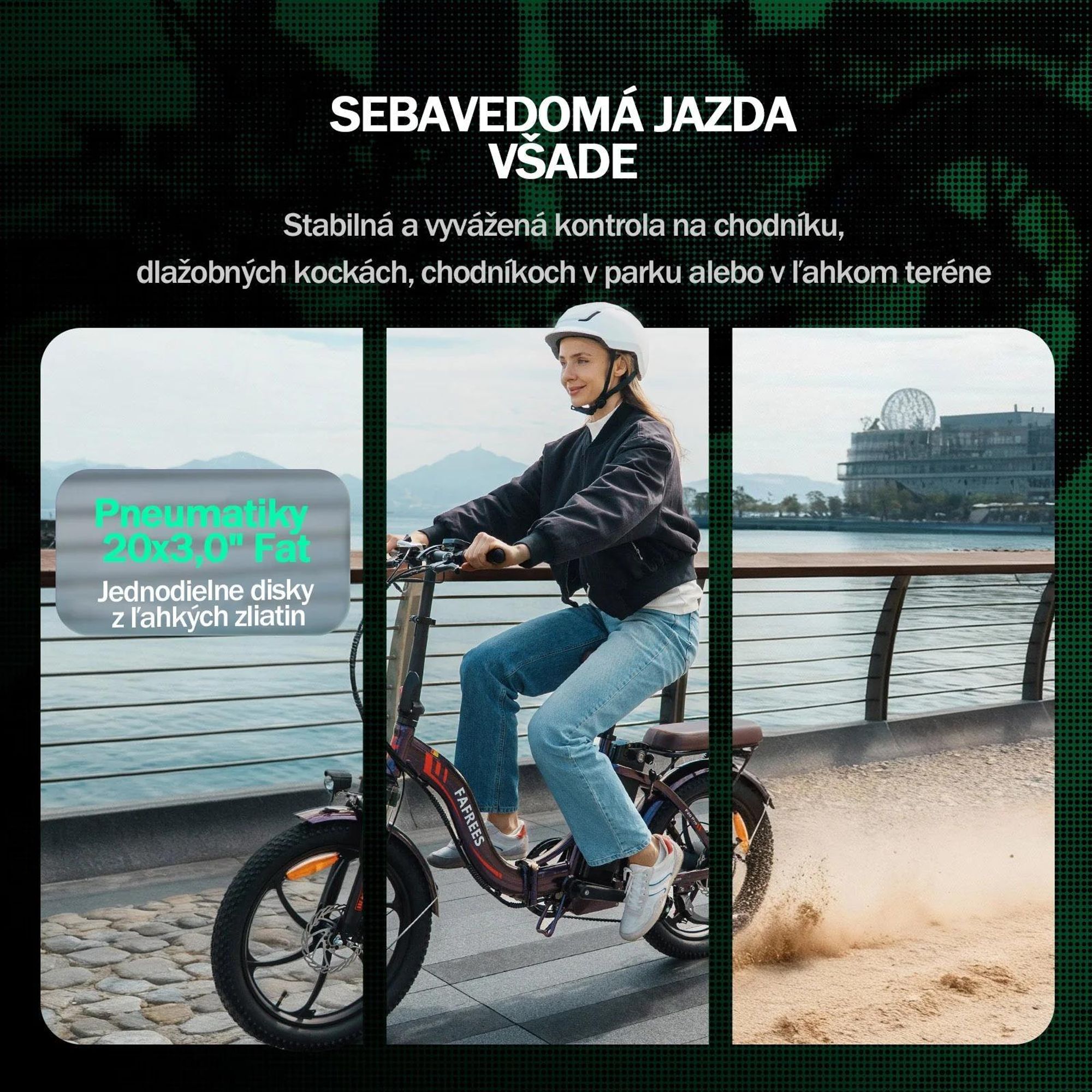 E-bike FAFREES F20 Pro - Motor 250W Batéria 36V20Ah Pneumatiky 20" Mechanická Kotúčová Brzdy - Oslnivá Modrá