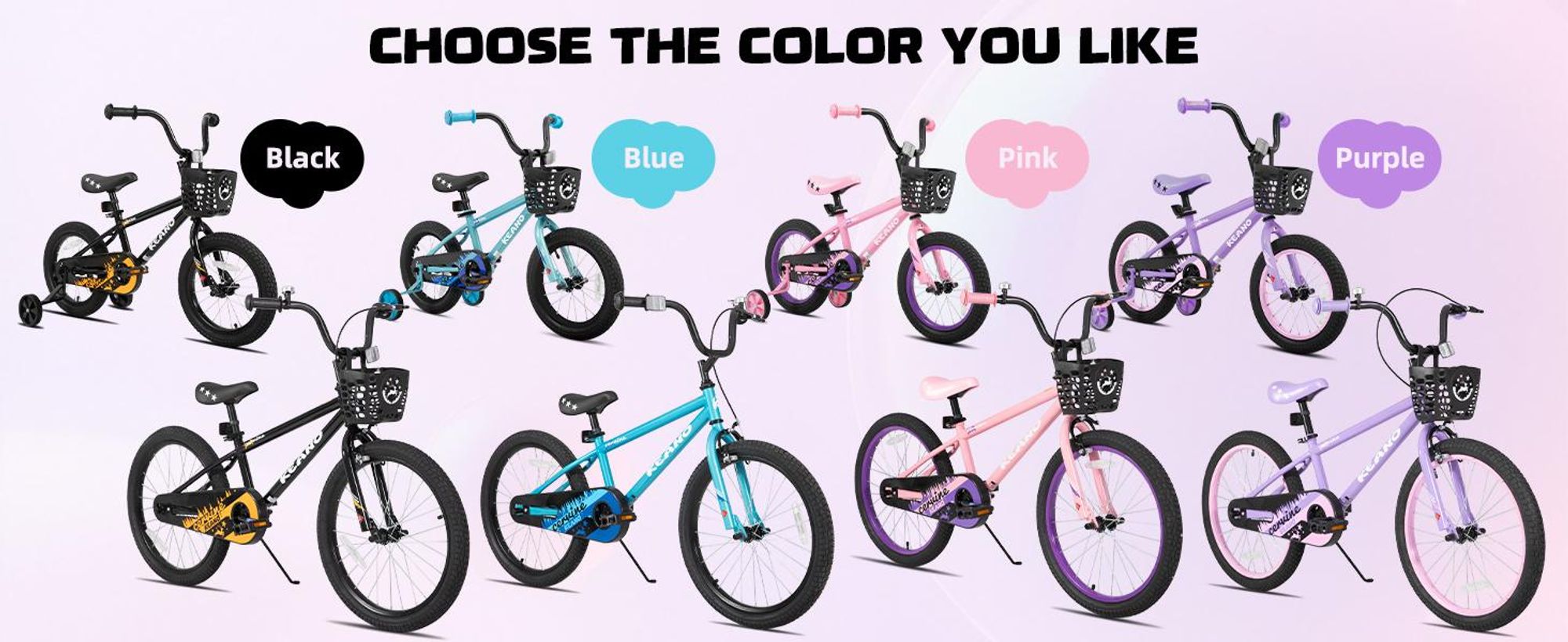 Joystar 14 Zoll-Kinderfahrrad für Jungen und Mädchen im Alter von 3 bis 8 Jahren, Kindergeschenk mit Stützrädern, Korb, geschlossenem Kettenschutz