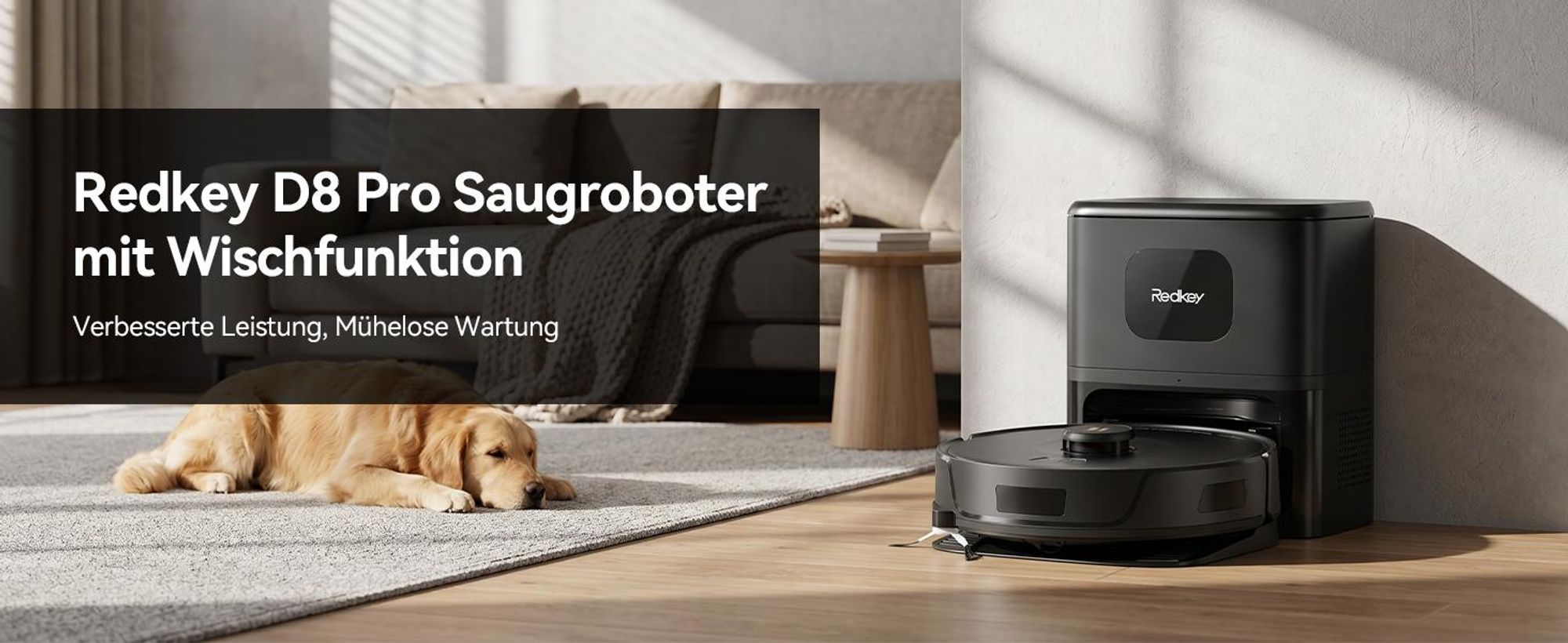 Staubsauger Roboter D8 PRO mit 38000Pa Saugkraft, Wischfunktion, 200min Laufzeit, LDS-Navigation, All-in-1-Entleerungsstation und Anti-Wickel-Bürste