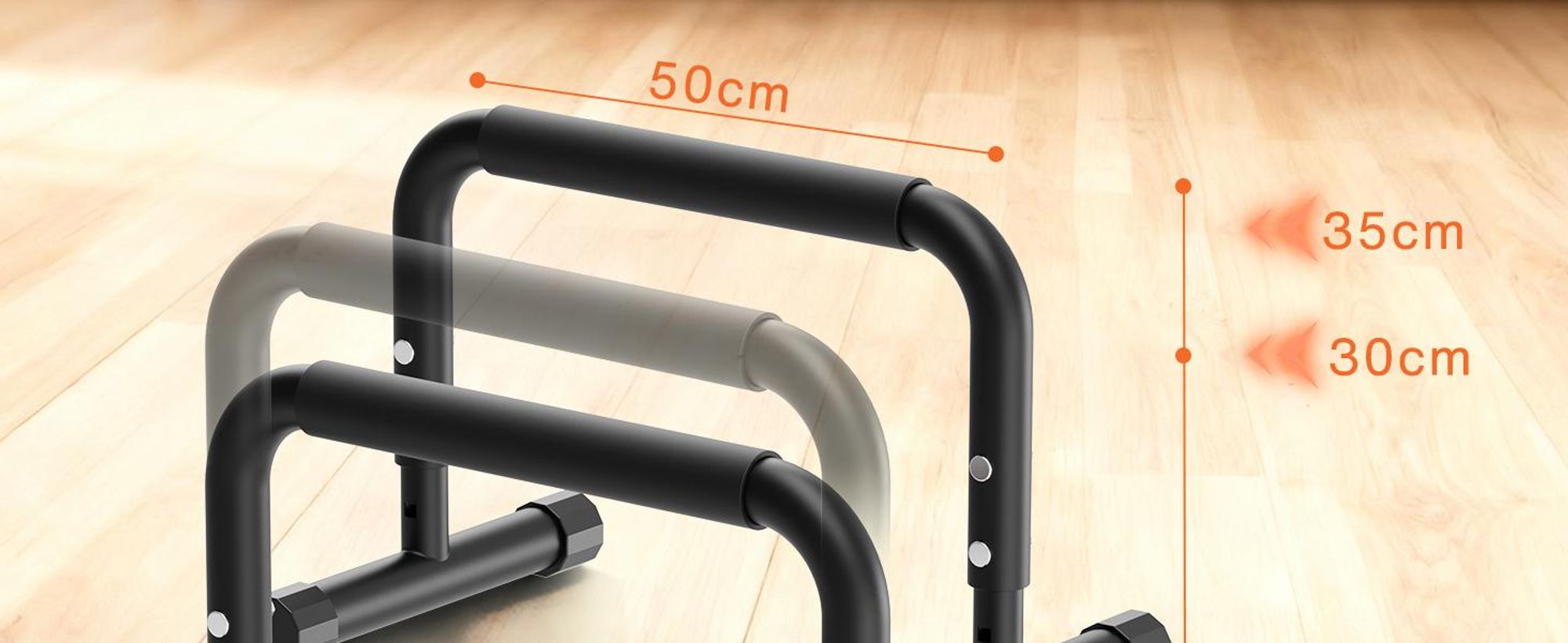 DH FitLife Verstellbare Parallettes (30-35 cm) – 2-stufige Liegestützgriffe & Dip Stangen – 200 kg Belastbarkeit – Indoor & Outdoor