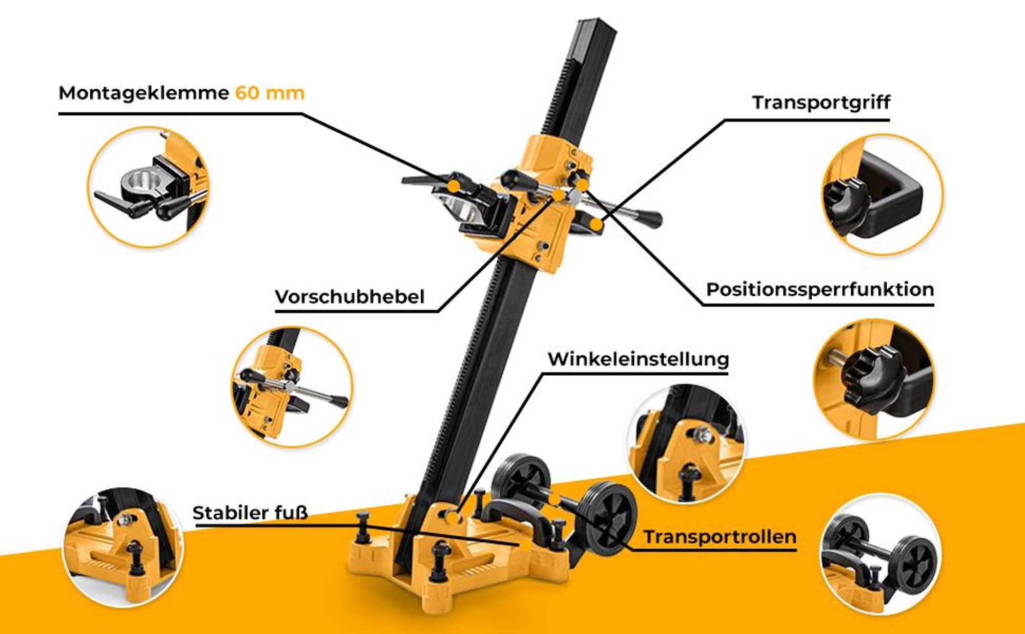 Neigbarer Ständerbohrmaschine Bohrständer Kernbohrmaschine Kernbohrer WT45S