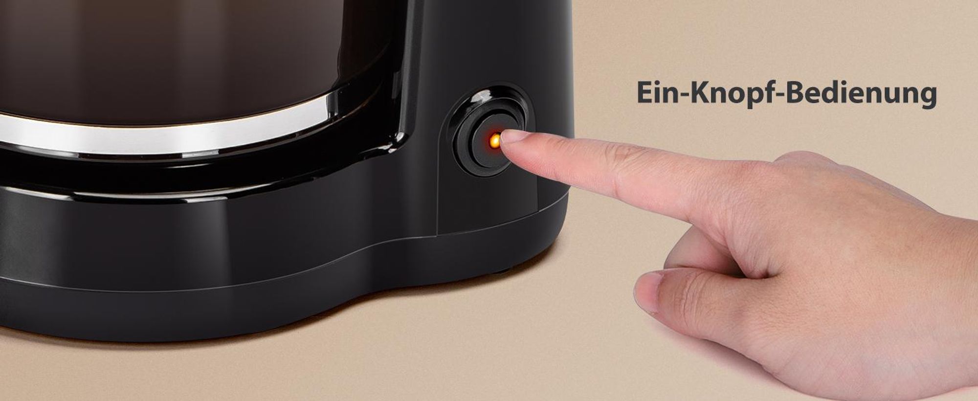Aigostar Filterkaffeemaschine mit Glaskanne, Kaffeemaschine für bis zu 10 Tassen je Kanne, für aromatischen Kaffeegenuss, Schwarz