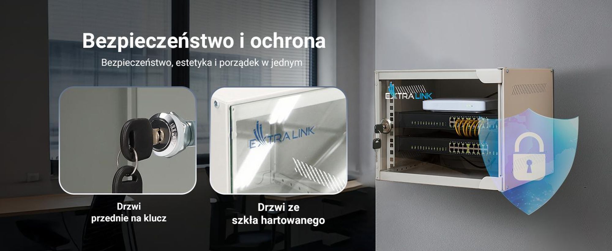 Extralink szafa rack 10" 4U wisząca 280x310 mm czarna