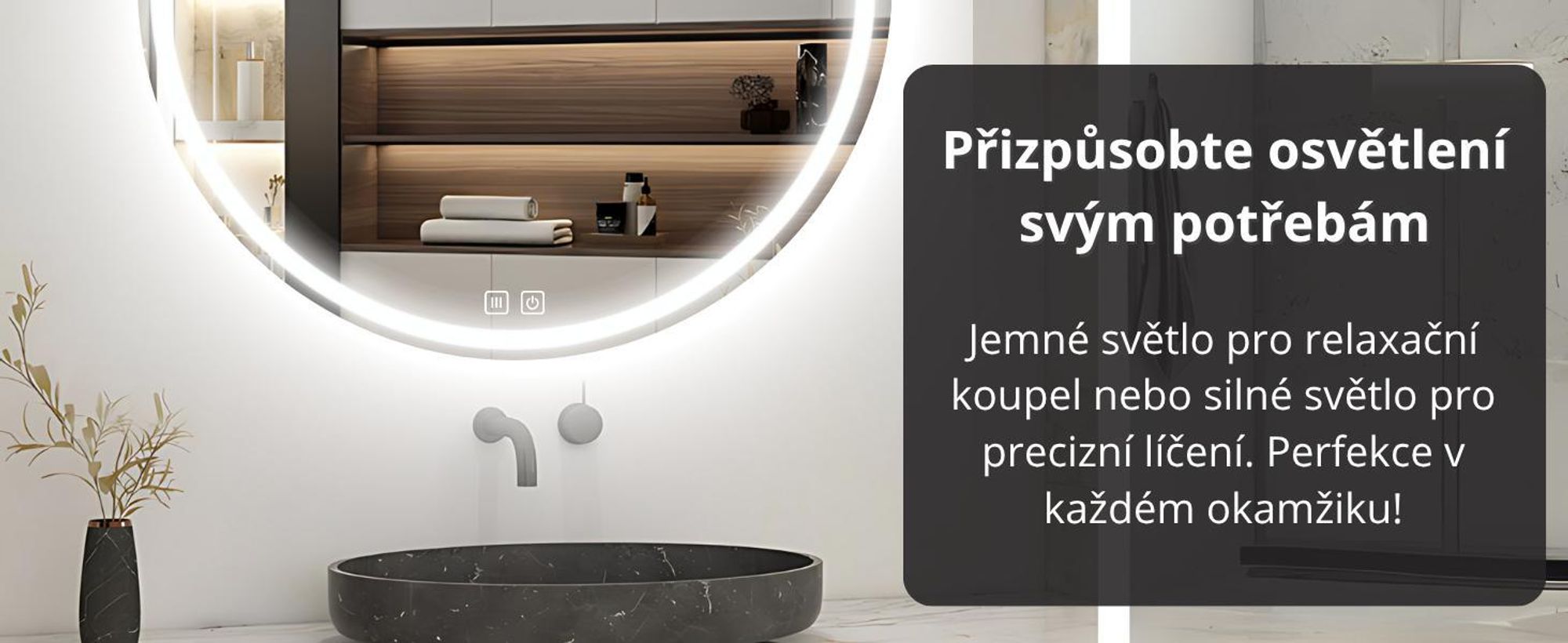 Kulaté LED zrcadlo do koupelny, 60 cm – s ochranou proti zamlžování, 3 barvy světla (CCT), plynule stmívatelné, dotykový senzor, IP44, moderní bezrámové zrcadlo do koupelny