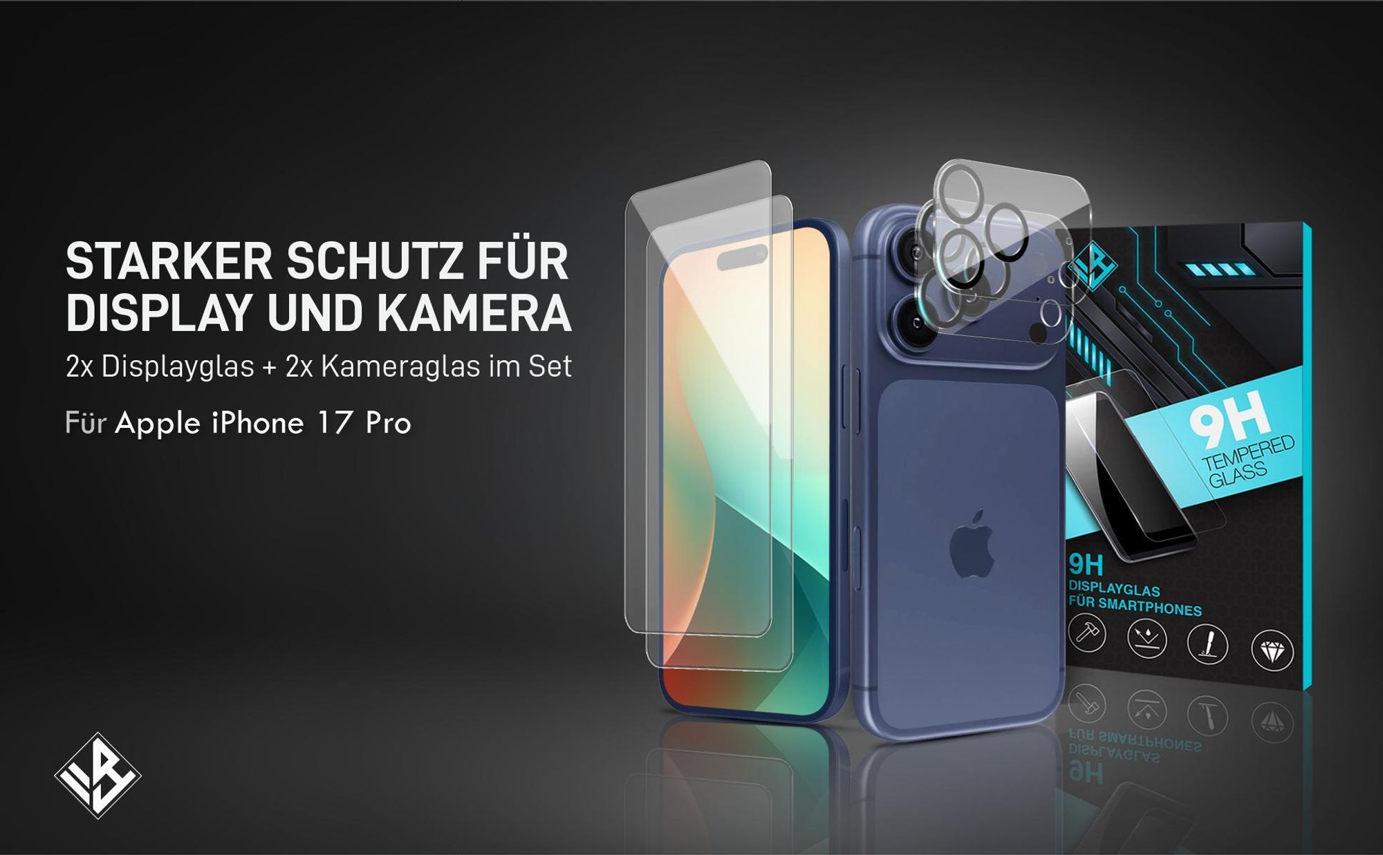 2er Set Kamera & Displayschutzglas für Apple iPhone 17 Pro in 9H Härte