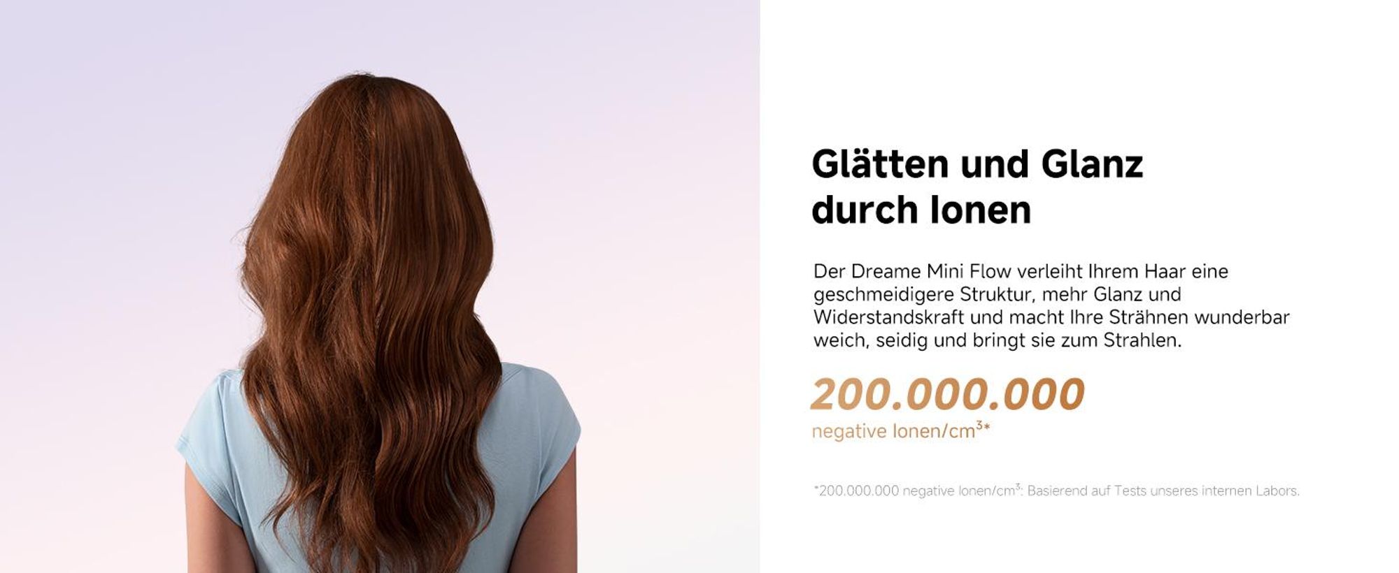 Dreame Mini Flow Hochgeschwindigkeits-Haartrockner,270g,schnelltrocknend,100K U/min Motor,NTC-Temperaturregelung,Ionen-Technologie,5 modi,Lila