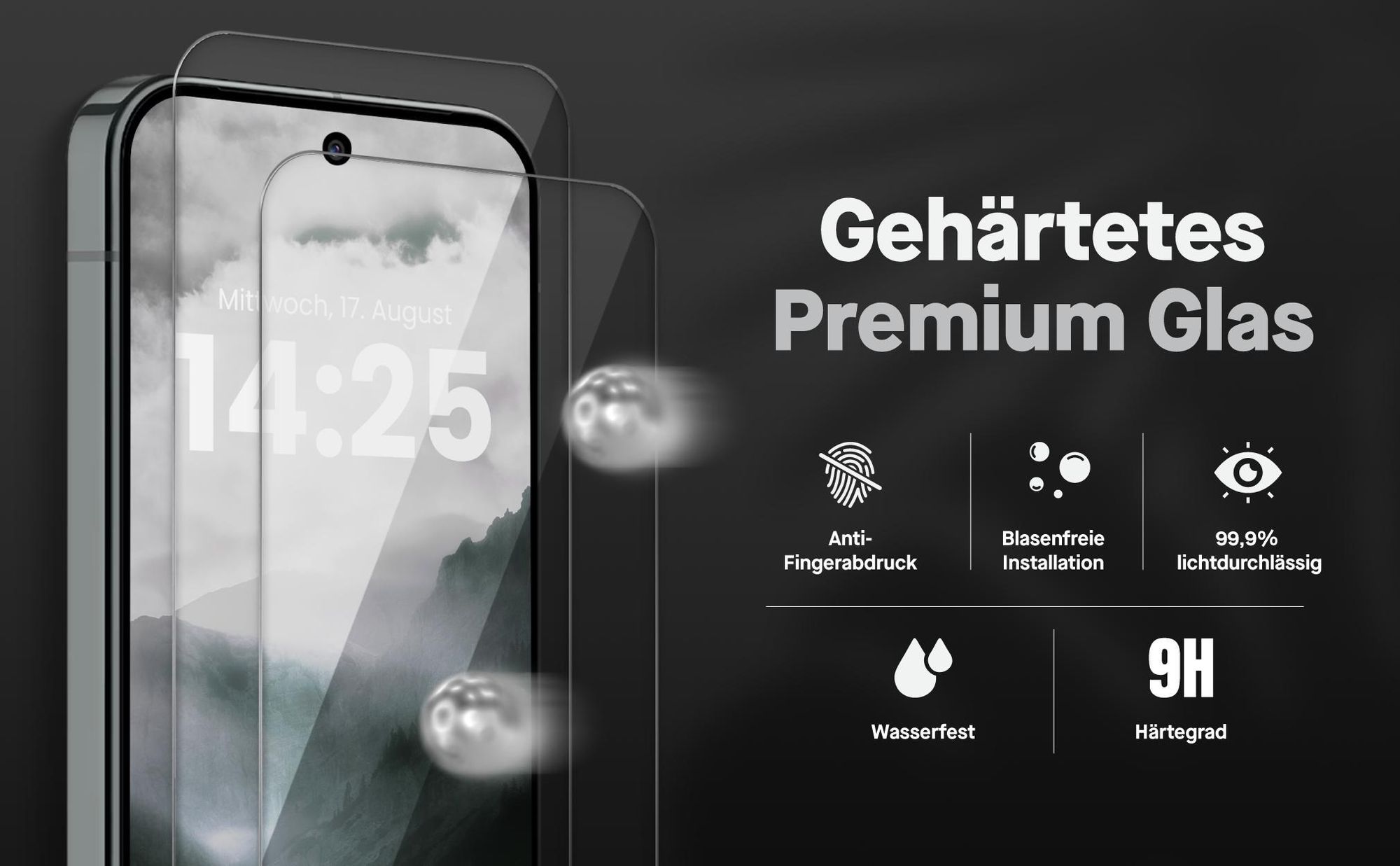 2x Displayschutz aus 9H Glas für Google Pixel 10 Pro XL in passgenauem Design