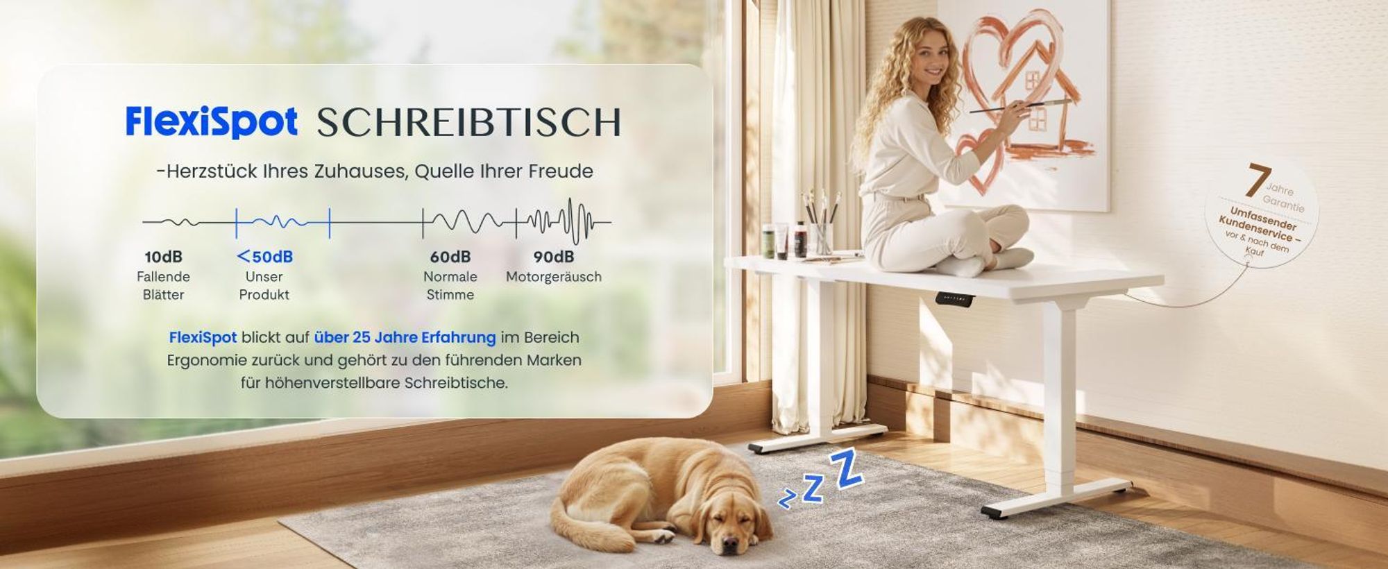 FLEXISPOT EC5 Pro Höhenverstellbarer Schreibtisch 140x80cm, 160kg Tragkraft, 25MM EINTEILIGE TISCHPLATTE, Dual-Motor, Sitz-Steh-Erinnerung (Weiß)