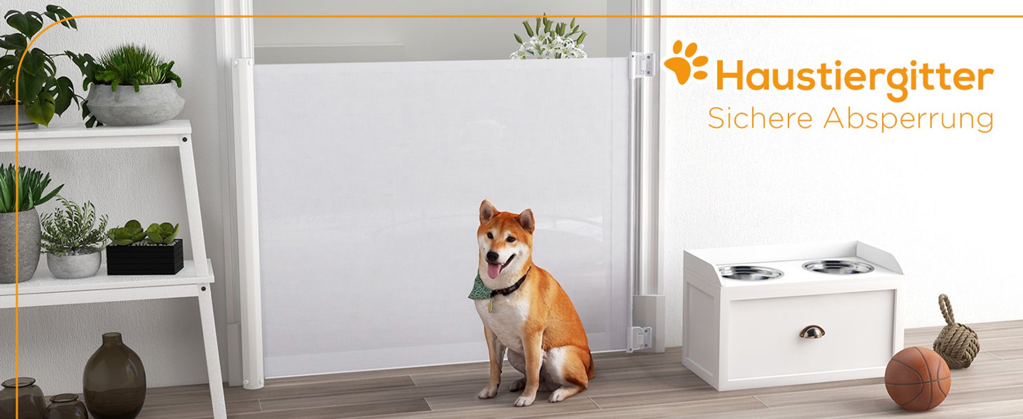 PawHut Hunde Türschutzgitter Treppenschutzgitter Treppenschutz Sicherheitstrennwand Trennwand Türschutz Treppenschutzgitter ausziehbar treppenschutzrollo Rollo Einrollbar PVC Weiß 115 x 82,5 cm