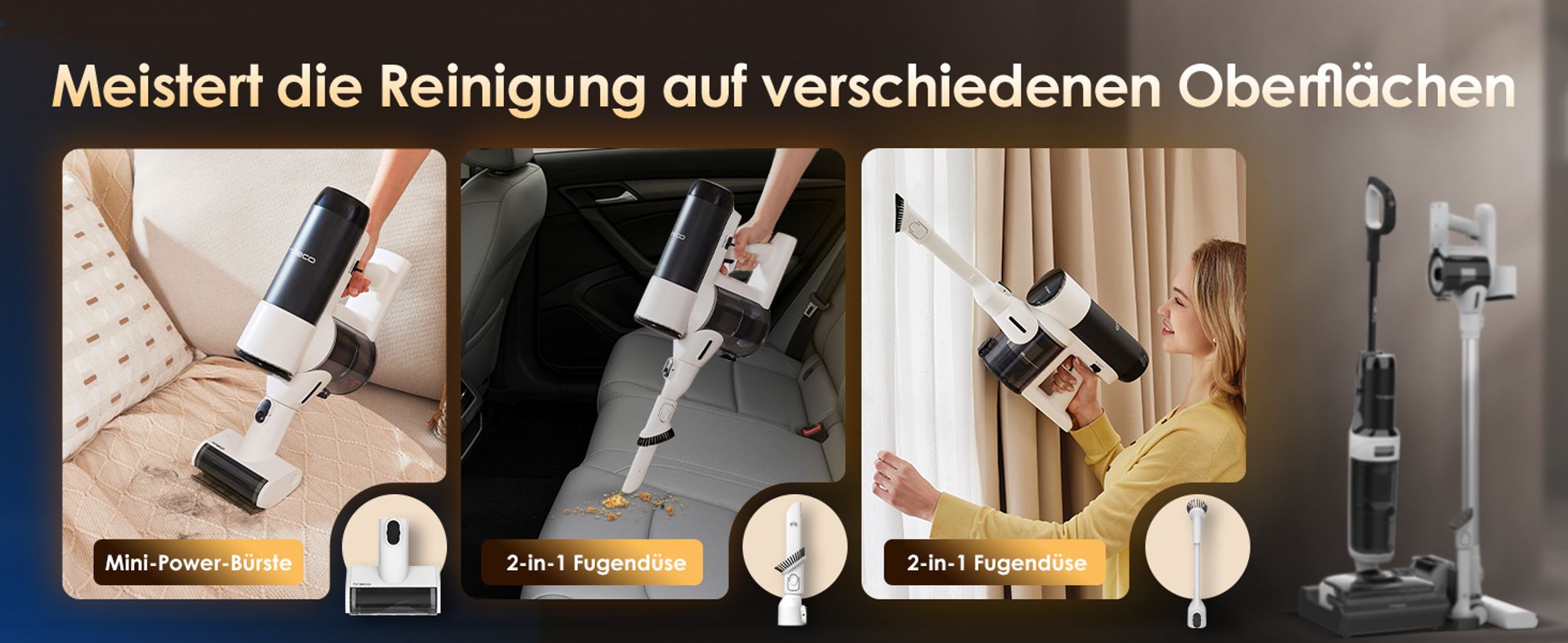 Tineco Floor ONE Switch S6 Stretch Nass Trockensauger 180° Lay-Flat 85°C Flashdry 5-in-1 Selbstreinigung Handstaubsauger, Anti-Tangle, Kantenreinigen
