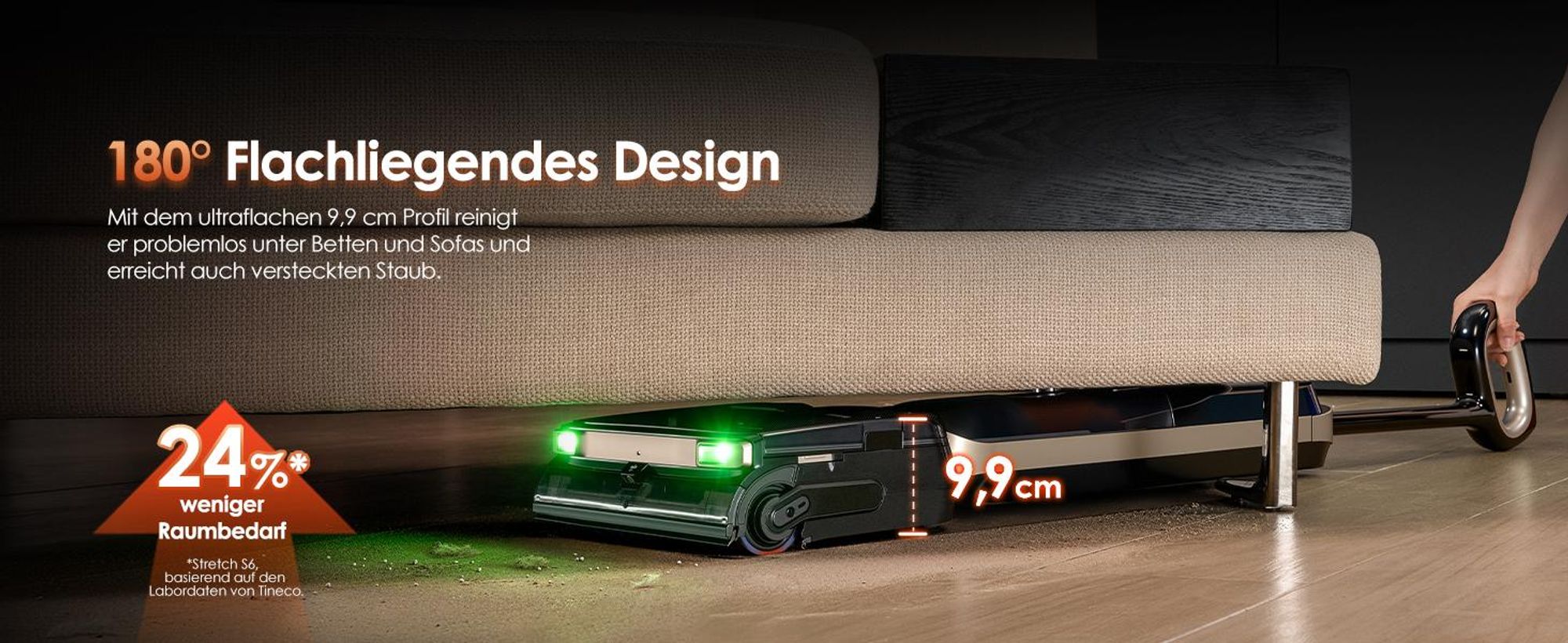 Tineco FLOOR ONE S9 Master Nass Trockensauger, StreakFree-Abzieher, ThermoBlast-Tech, Warmwasser-Wischen, 9,9 cm Höhe, 23 kPa, Flashdry Selbstreinigen