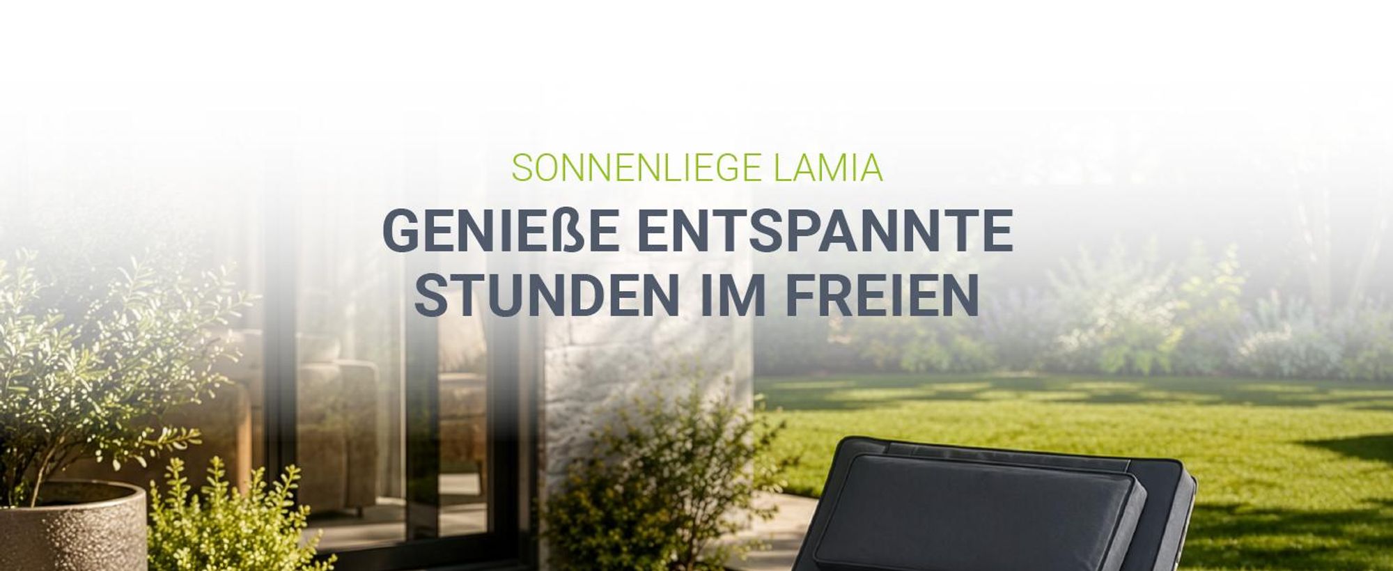 Juskys Sonnenliege Lamia klappbar - Polyrattan Gartenliege mit Auflage - Grau