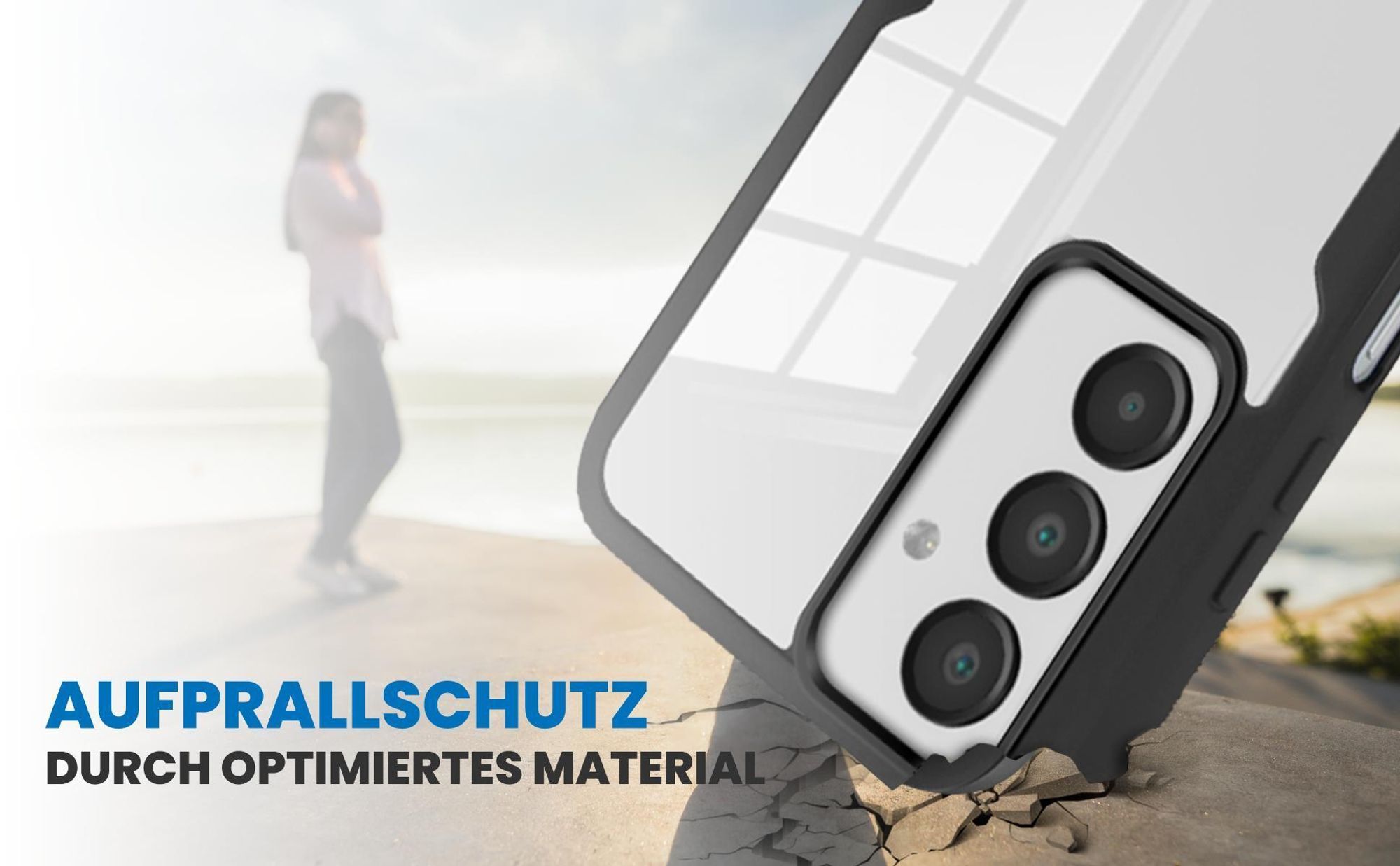 Schwarzes Front Back Cover für Samsung Galaxy A17 / A17 5G mit Aufprallschutz