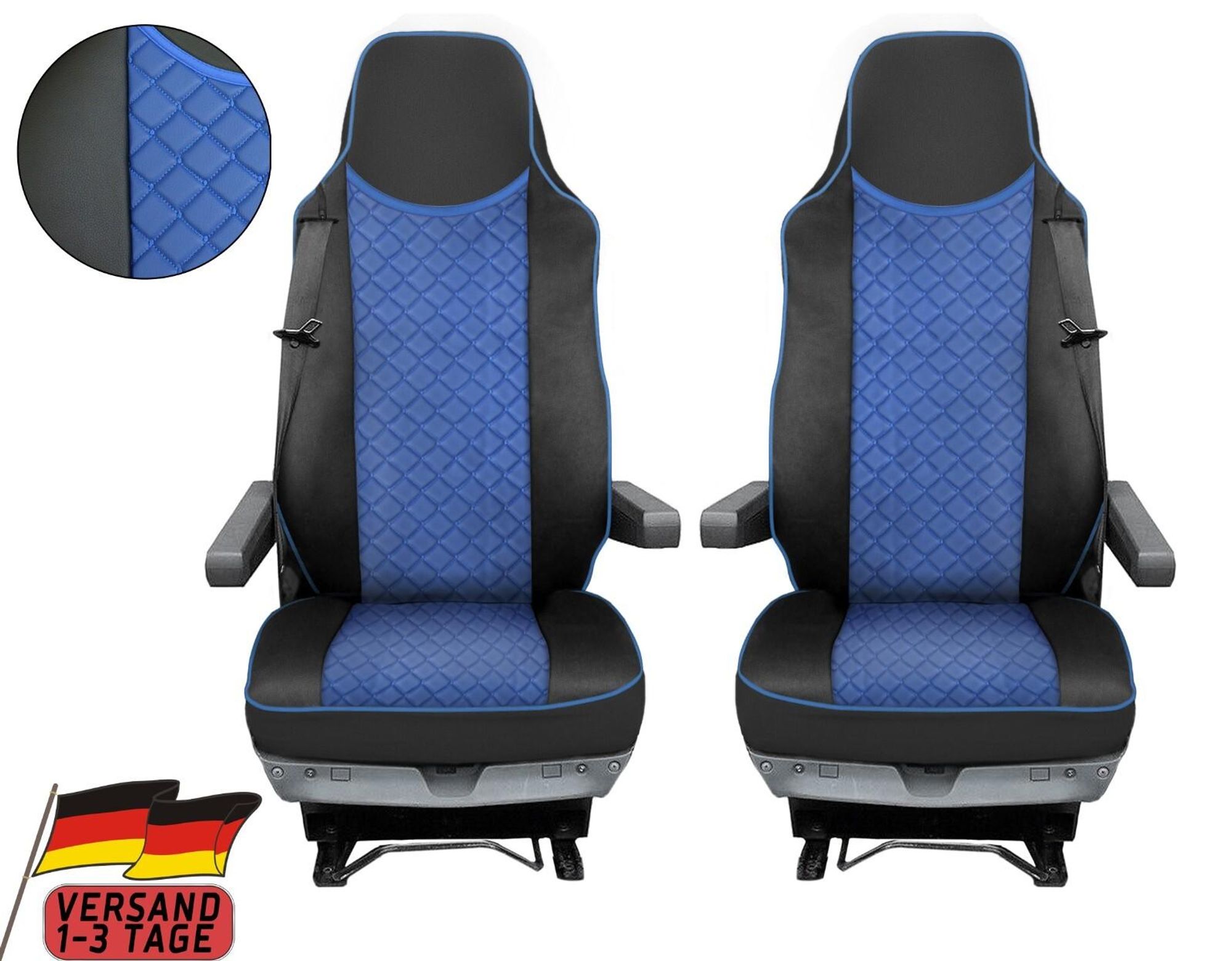 LKW Sitzbezüge Für MAN TGX TGL TGS 2015-2020 Blau Sitzbezüge