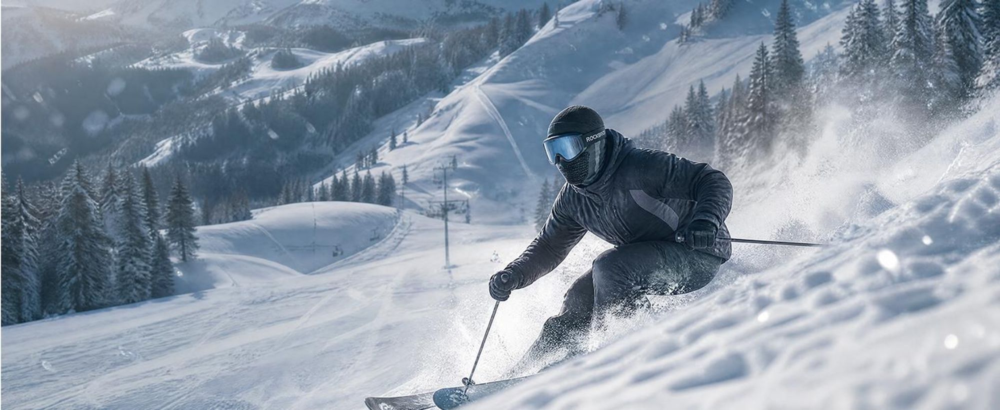ROCKBROS Winter Sturmhaube Halswärmer Multifunktionstuch Schlauchtuch Nackenwärmer Herren Damen für Outdoorsports Typ 1
