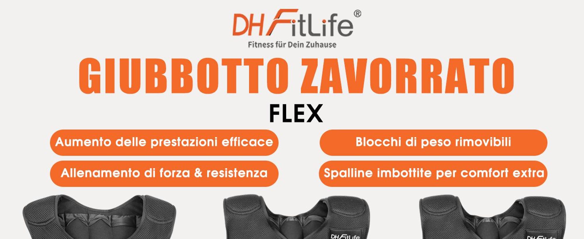 DH FitLife Giubbotto Zavorrato Regolabile 30 kg per Allenamento Crossfit, Corsa, Calisthenics, Gilet Pesi con Zip per Donna e Uomo