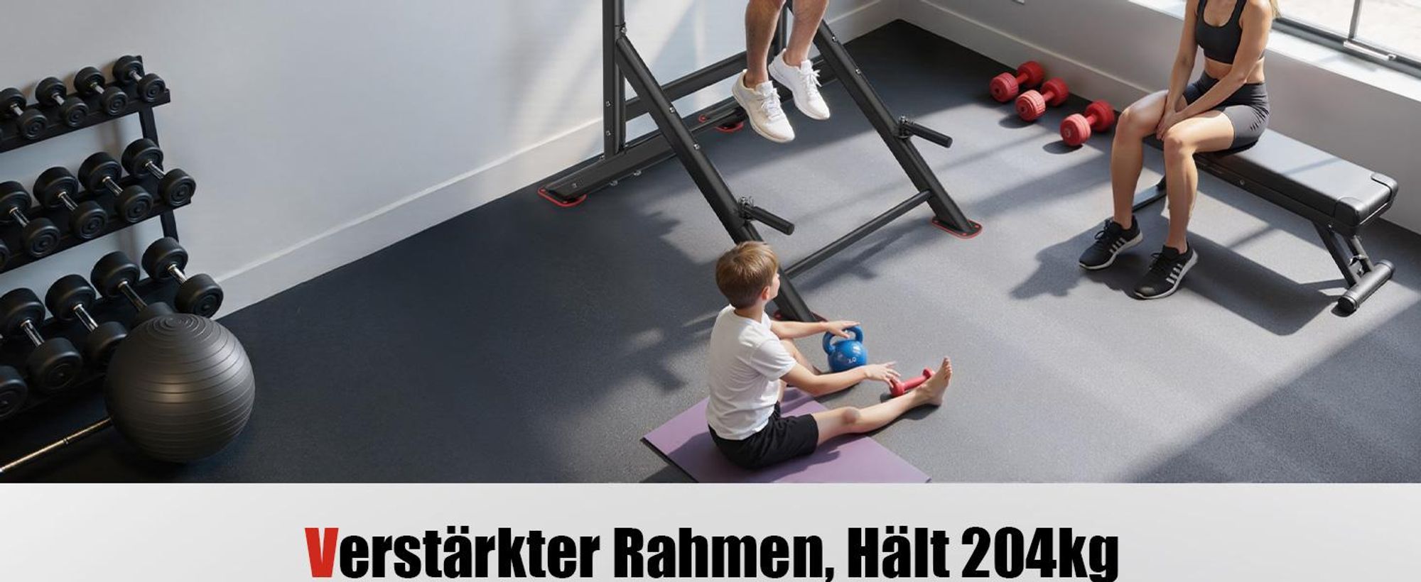 Sportsroyals Power Tower Klimmzug-Dip-Station, Hilfstrainer, multifunktional, für Zuhause, Fitnessstudio, Krafttraining, Fitnessgerät, 200 kg