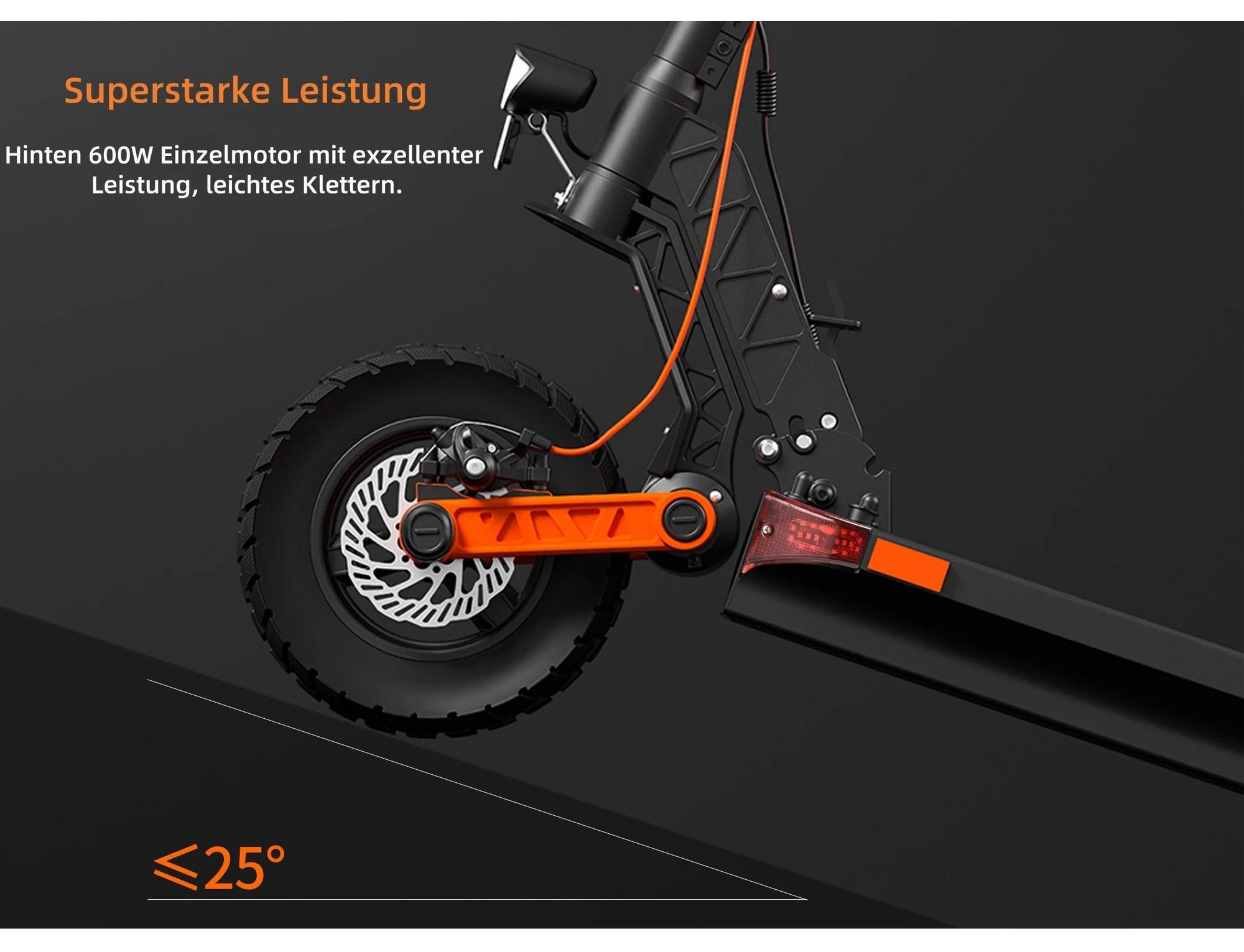 JOYOR S5-Z Faltbar Elektroroller - 600W Motor 48V13AH Akku 10 Zoll Reifen Scheibenbremsen Kurvenlicht - Schwarz