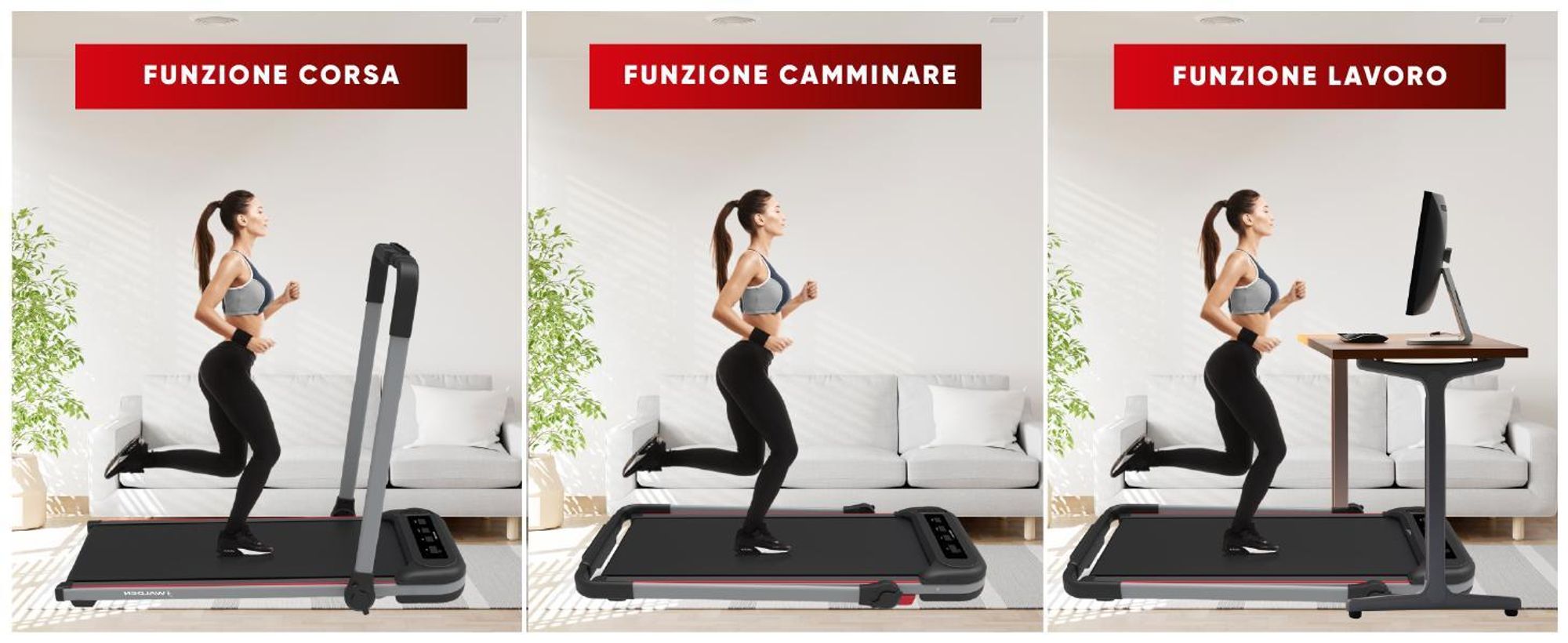 Walden F2600 Tapis roulant 2 in 1 Walking Pad pieghevole fino a 10 km/h Sottobanco Elettrico Attrezzo per camminare Home Office Silenzioso Telecomando Display LCD Resistenza 110k