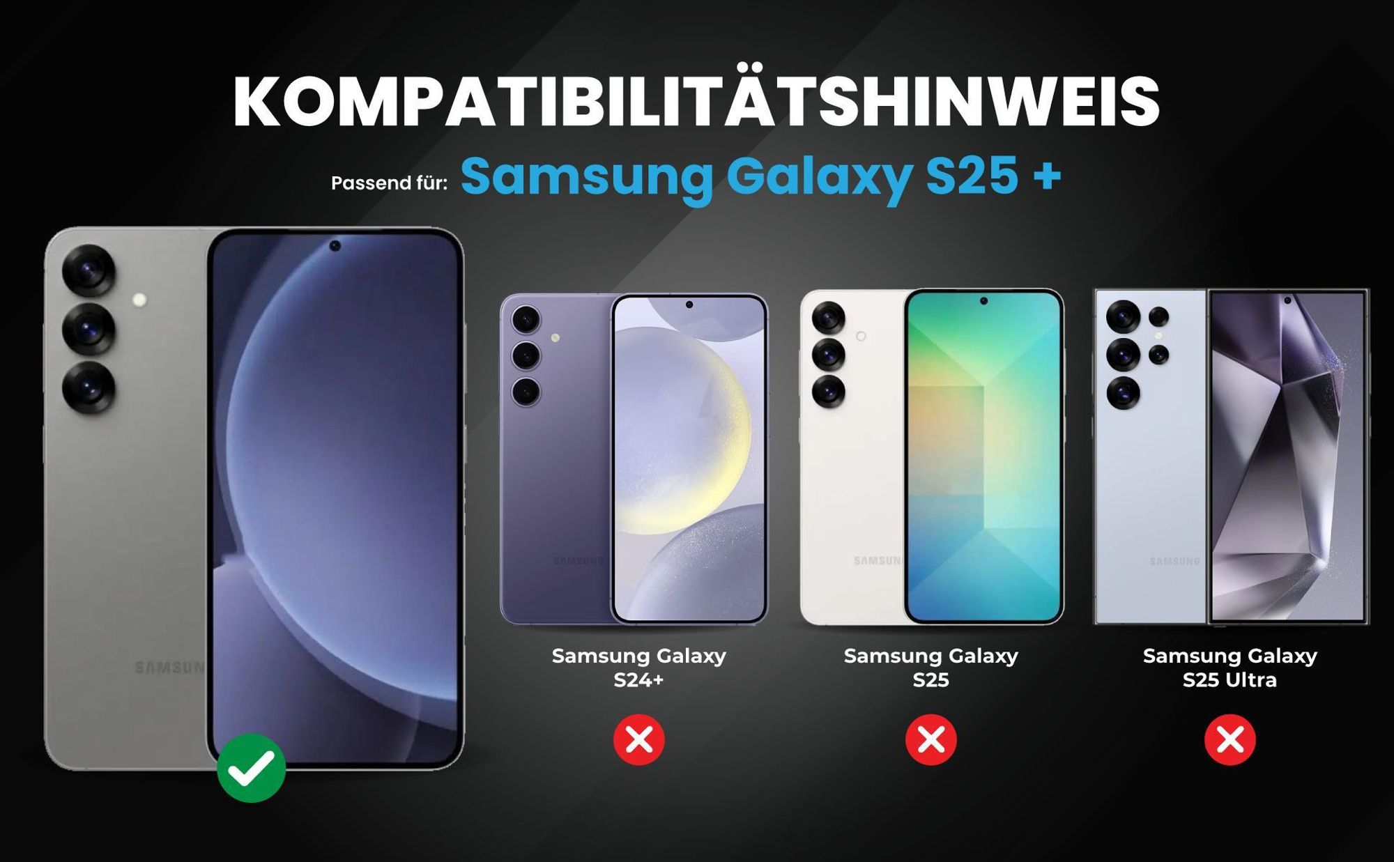 Kompatibilitätshinweise Hülle für Samsung Galaxy S25+
