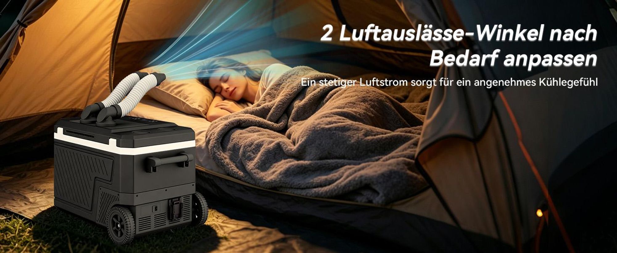 Puluomis Elektische Kompressor Kühlbox 45L, Luftkühler, -20°C bis 20°C, MAX/ECO Modus, <45dB, AC/DC/Batterie – für Camping, Offroad, Wohnmobil schwarz