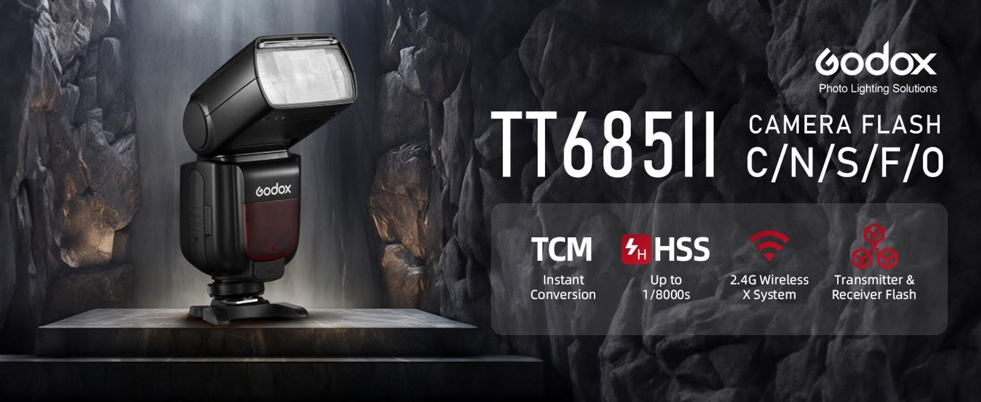 Godox Thinklite TT685IIS TTL On-Camera Speedlight 2.4G Wirelss X System Flash GN60 High Speed 1/8000s Replacement for Sony A77II A7RII A7R A58