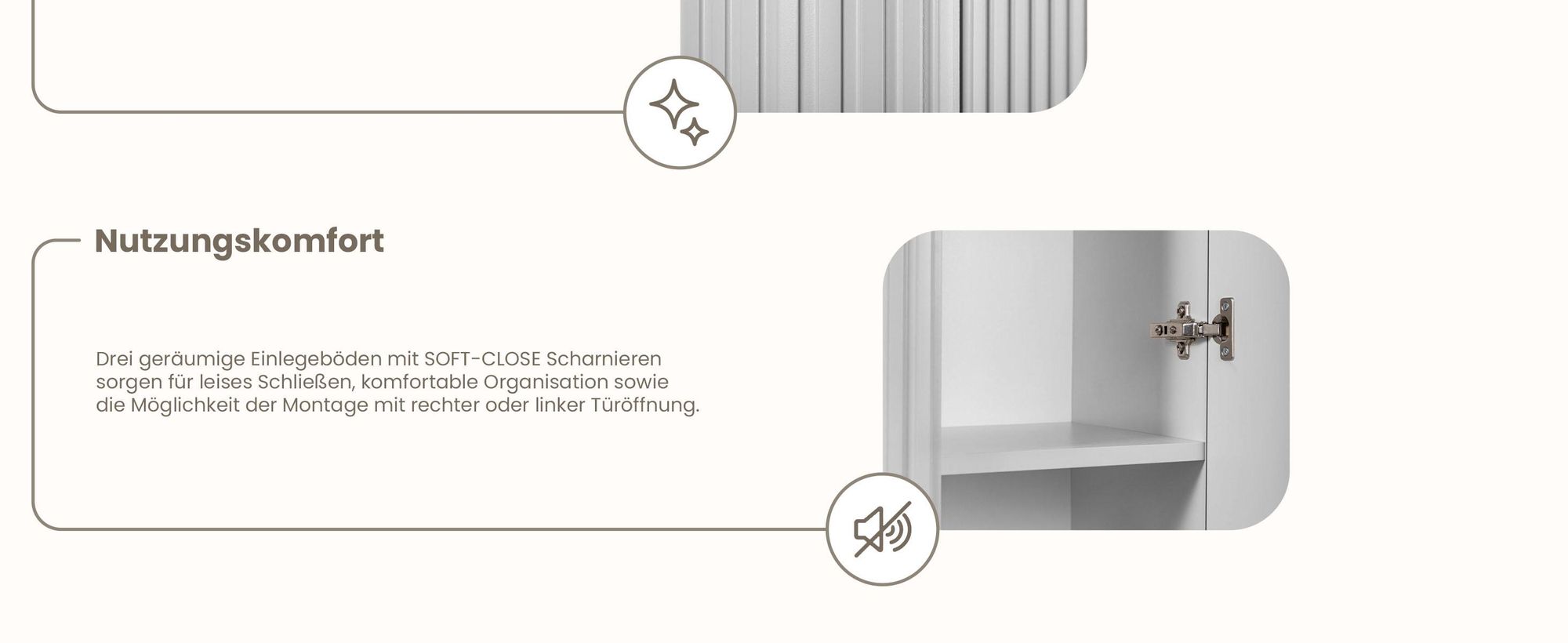 Hochschrank 139 cm - Weiß - Badmöbel, Badezimmermöbel, Badezimmer Hochschrank