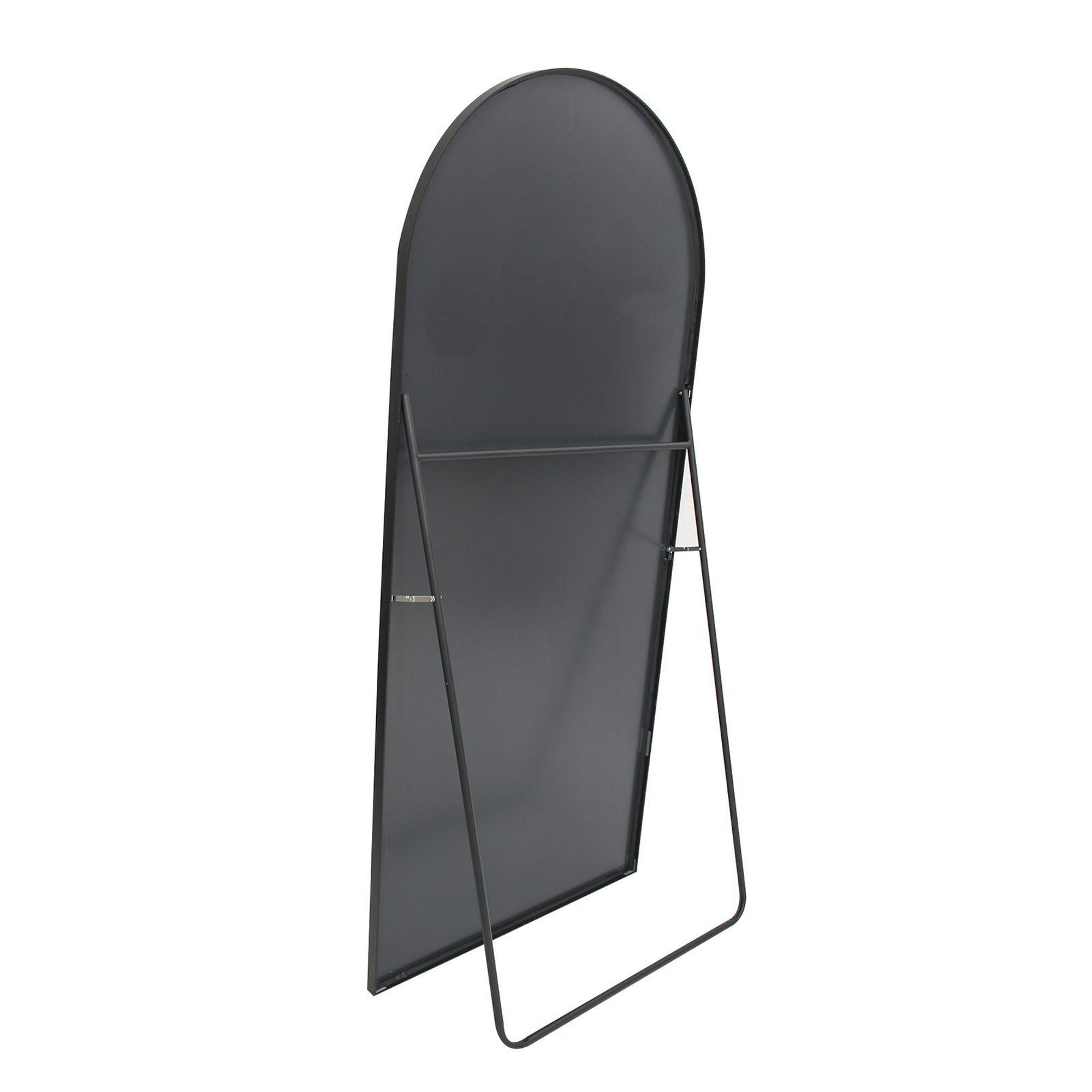 Fortuna Lai Bogen Ganzkörperspiegel, 80 x 180 cm Gewölbter Standspiegel Groß in voller Länge, an der Wand montiert, lehnend, Bodenspiegel Ganzkörper als Ankleide Eitelkeitsspiegel für Wohnzimmer, Schwarz