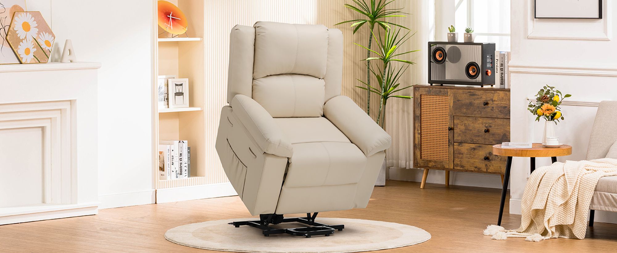 COMHOMA Massagesessel Elektrischer Relaxsessel XL 200kg belastbar, gemütlich und weich Ergonomischer Messagesessel Liegesessel für ältere Menschen