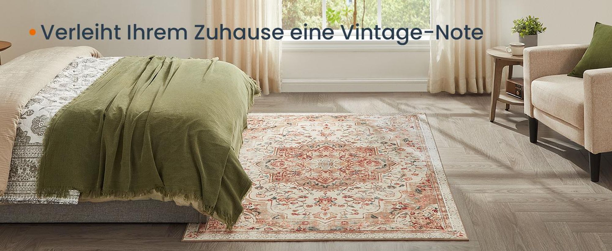 Orientteppich, SONGMICS HOME, Wohnzimmerteppich, rutschfester Teppich, Vintage-Stil