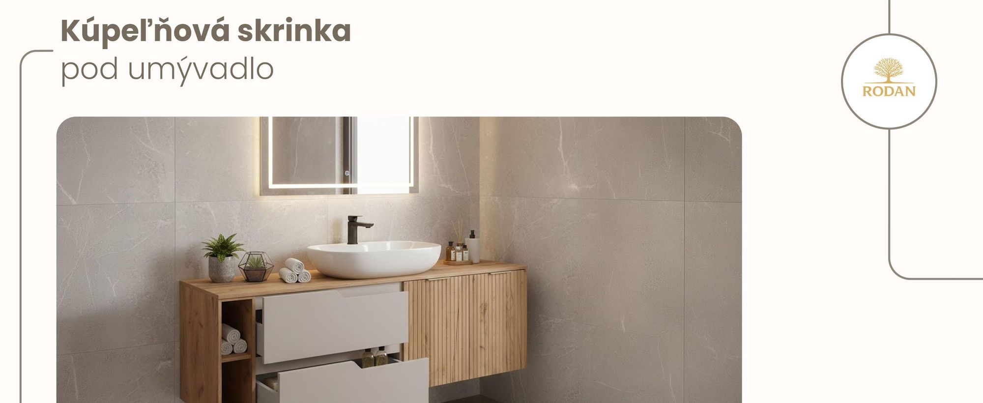 RODAN, moderná skrinka pod umývadlo, skrinka do kúpeľne, kúpeľňový nábytok, kúpeľňová skrinka