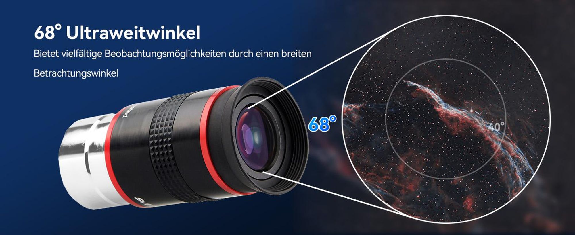 Svbony Okular Set, 1,25 Zoll 6mm 9mm 15mm 20mm Teleskop Okular Kit 68 Grad Weitwinkel Teleskop Zubehör für Planetenbeobachtung