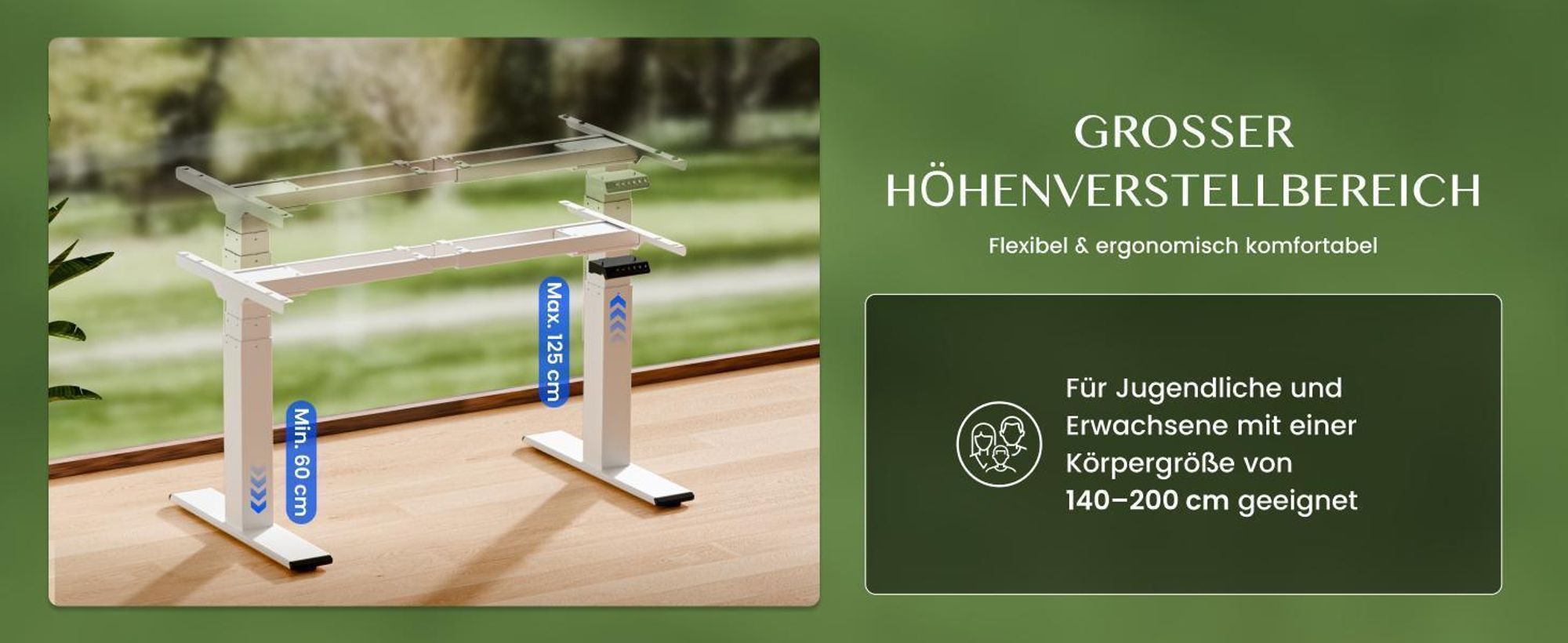 FLEXISPOT E200 Höhenverstellbarer Schreibtisch 180x80cm 200KG TRAGKRAFT, 25MM EINTEILIGE TISCHPLATTE, 2 Motoren, USB-Anschluss, Weiß