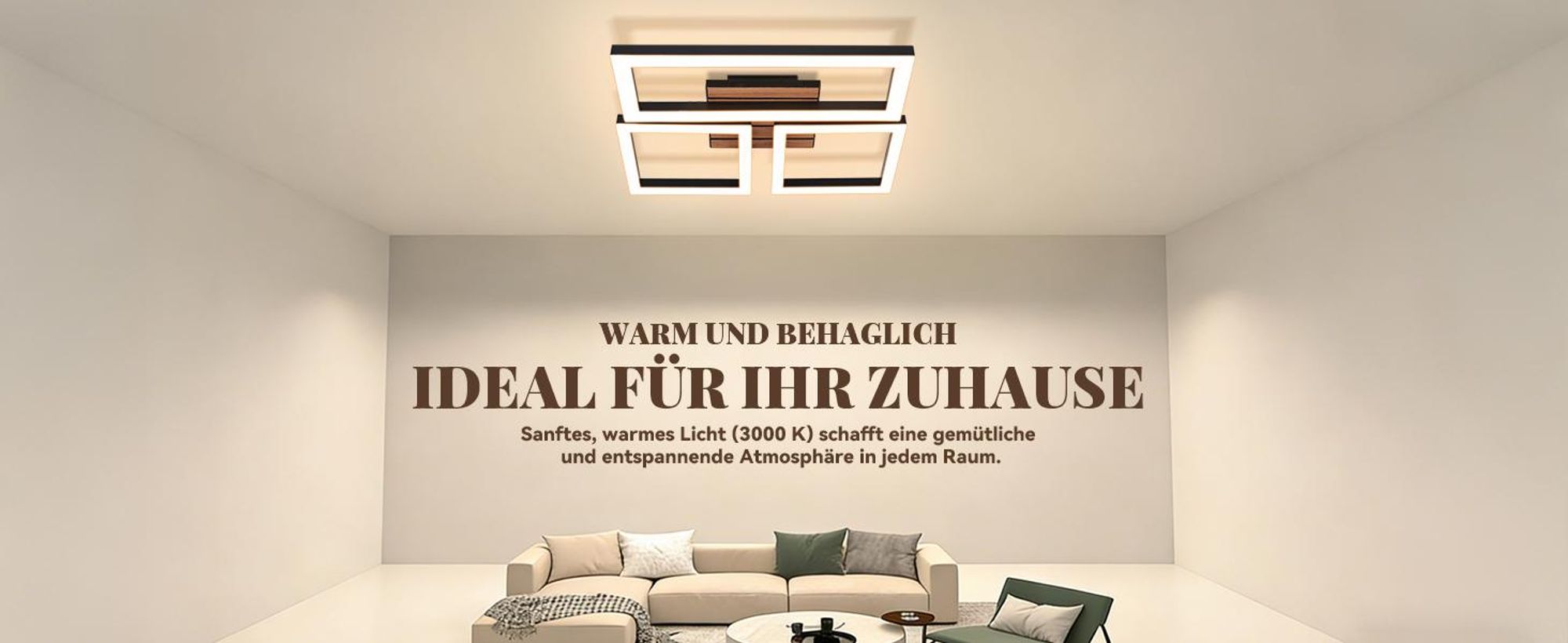 ZMH Deckenlampe LED Deckenleuchte Retro 21W Küche Küchenlampe Schwarz  Schlafzimmerlampe Flurlampe 3000K Warmweiß Eckig Flur Holz Wohnzimmerlampe