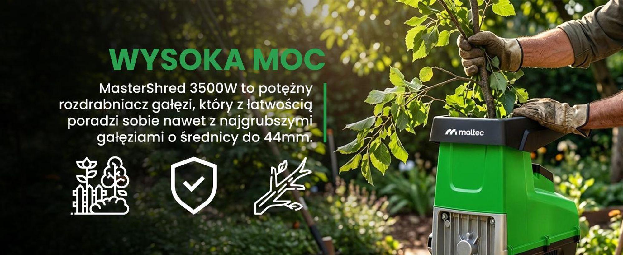 Elektryczny rozdrabniacz do gałęzi drewna samozasysający 3500W