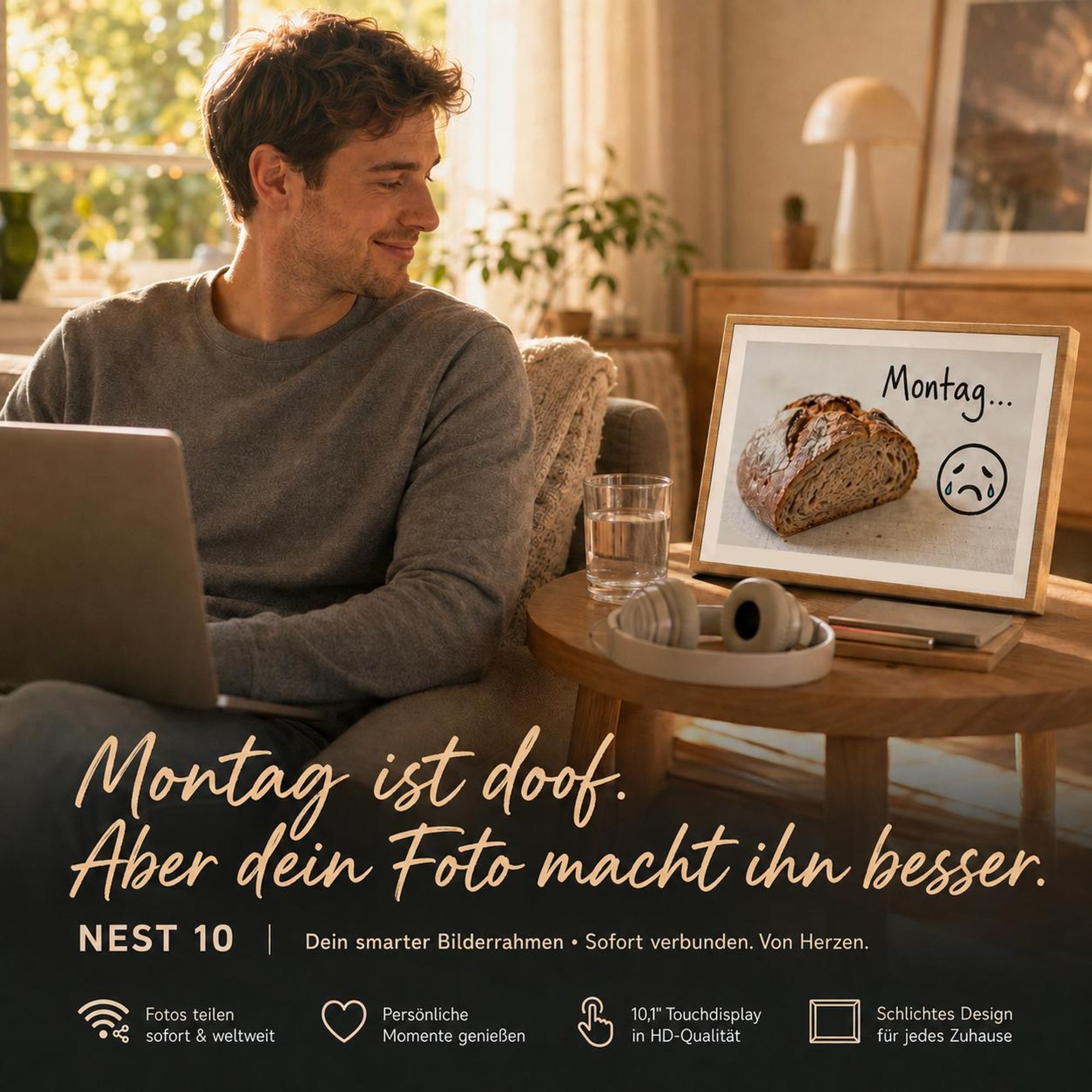 Blackview NEST 10, 10,1" Digitaler Kalender und Bilderrahmen mit Touch, WIFI, 1280x800, 16:10, Foto-Sharing, einzigartiges Geschenk für Paare