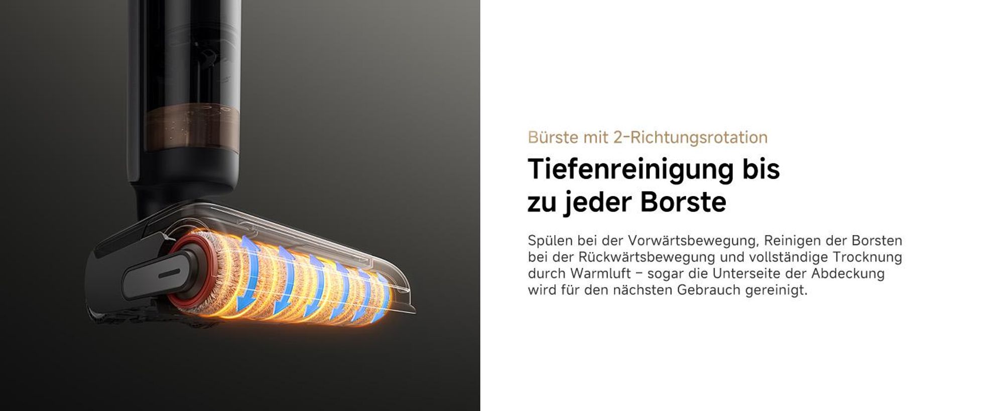Dreame H15S Nass- und Trockensauger,3-fache Kantenreinigung,KI-Roboterarm,21000Pa Saugkraft,verhedderungsfrei,leise 90°C Trocknung,flaches 180°-Design
