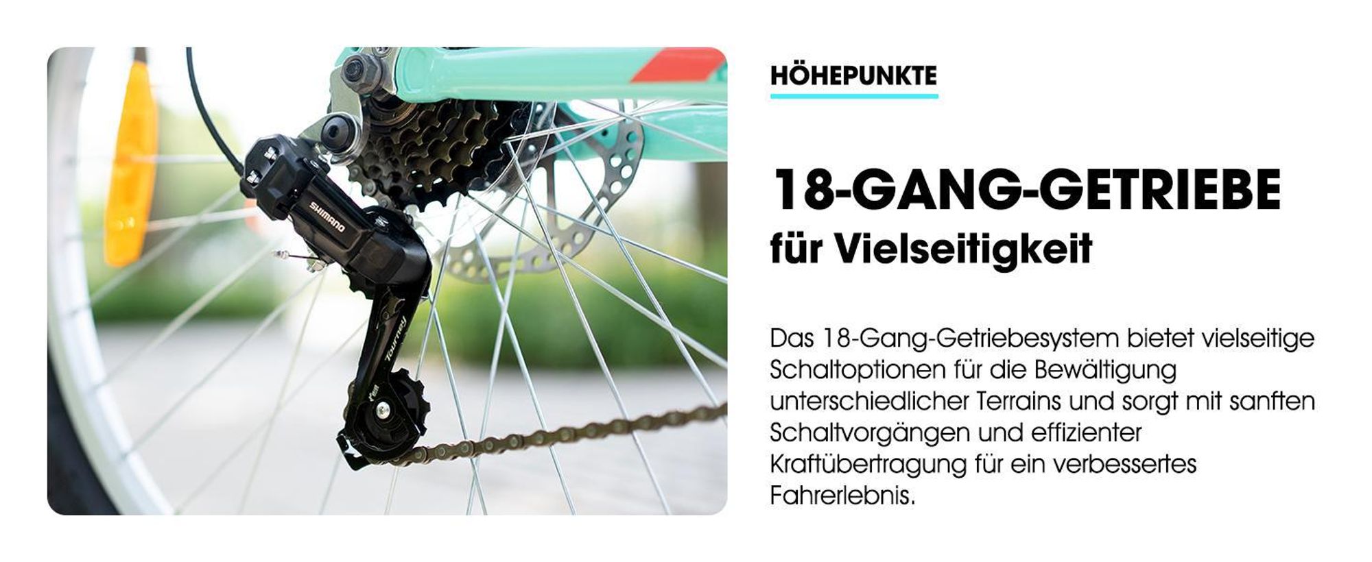 Hiland Damen Mountainbike 26 Zoll, Aluminium Rahmen 18 Gang MTB für Frauen, Damen und Mädchen Mountainbike mit Doppelscheibenbremse Federgabel