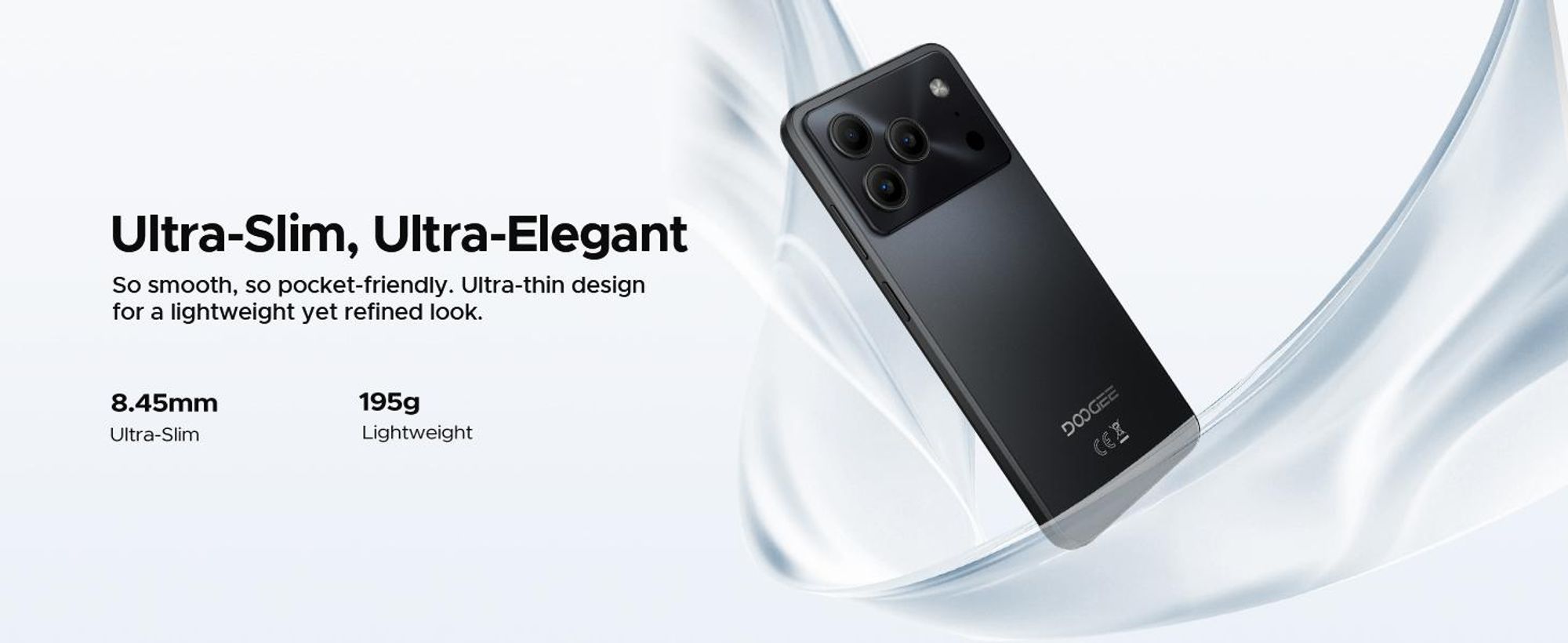 DOOGEE Note56 Pro – chytrý telefon, Android 16, 6,56" displej s obnovovací frekvencí 90 Hz, baterie 6150 mAh, 32 GB RAM + 128 GB interní paměti, 4G, podpora dvou SIM karet, 13MP fotoaparát, NFC, čtečka otisků prstů, rozpoznávání obličeje